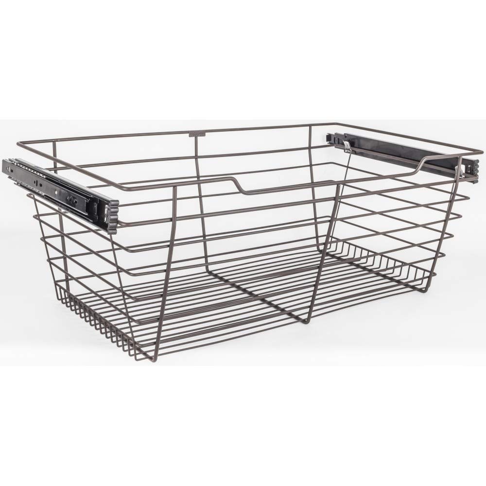 Dark Bronze Closet Pullout Basket 16Dx 23W x 11H