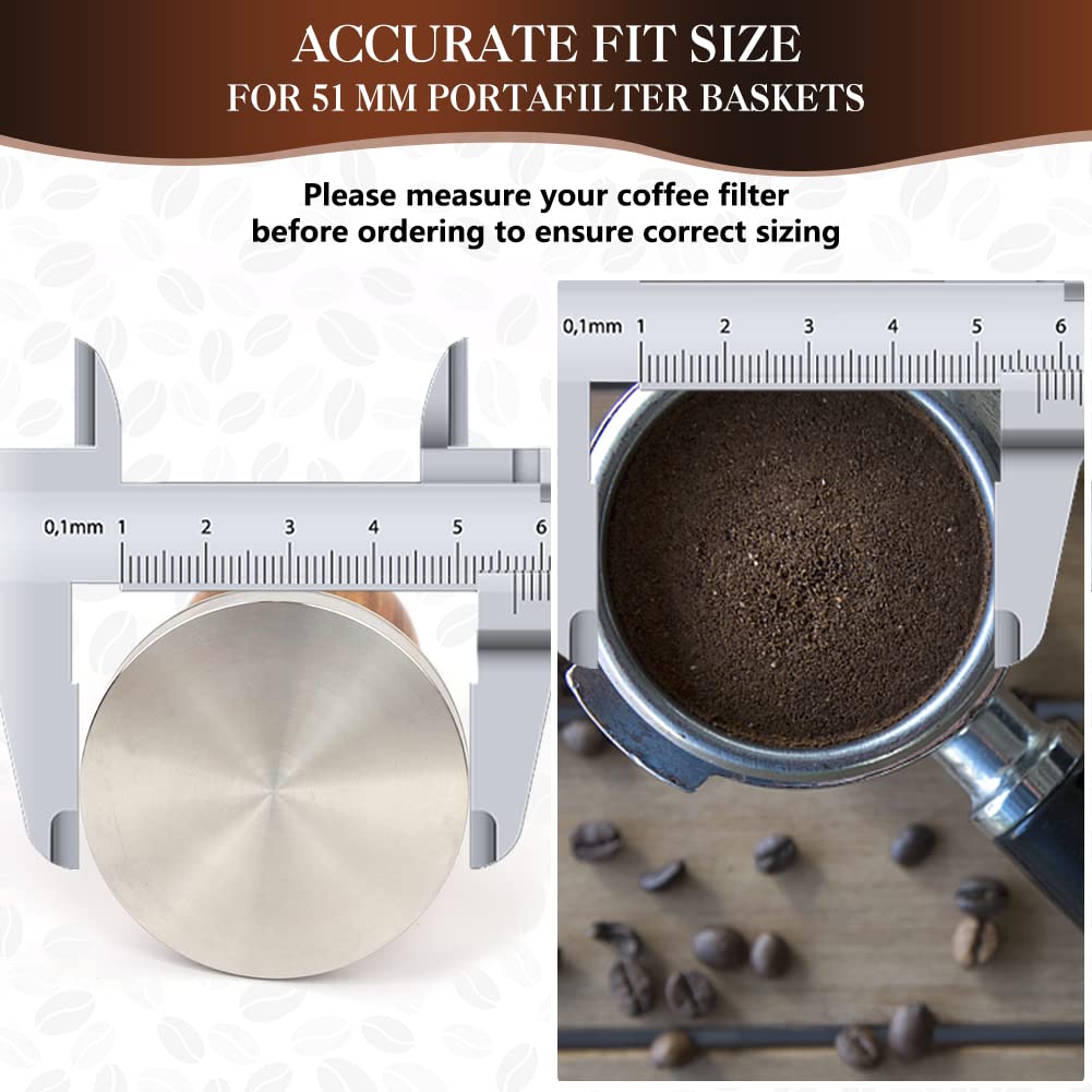 Y-Step 23 PCS Coffee Tamper Set  Espresso Accessories Kit Barista Kit  with Espresso Tamper 51mm  Coffee Stirrer  Frothing Pitcher  Tamper Mat  Latte Art Pen  Sandalwood Tamper for Espresso Machine