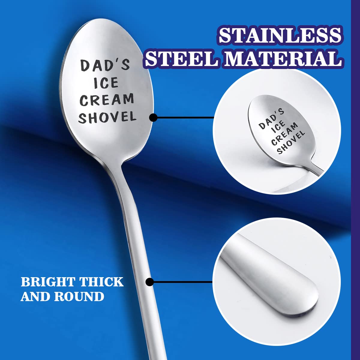Gifts For Dad Men from Daughter Stocking Stuffers for men dad Ice Cream Spoon Scoop for Ice Cream Lovers, Christmas Gifts Funny