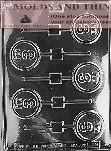 I'M 3 Chocolate Candy Mold I Am 3 Three Year Old Candy Mold Number #3 Three 3Rd Birthday Chocolate Candy Mold With Copywrited Mo