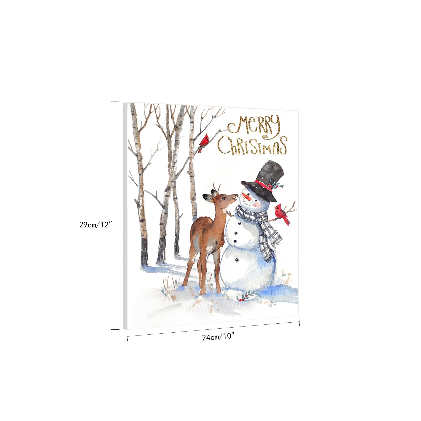 Snowman Wall Art Christmas Decor: Winter Snowman Deer Pictures Christmas Canvas Wall Art Prints Merry Christmas Posters Holiday