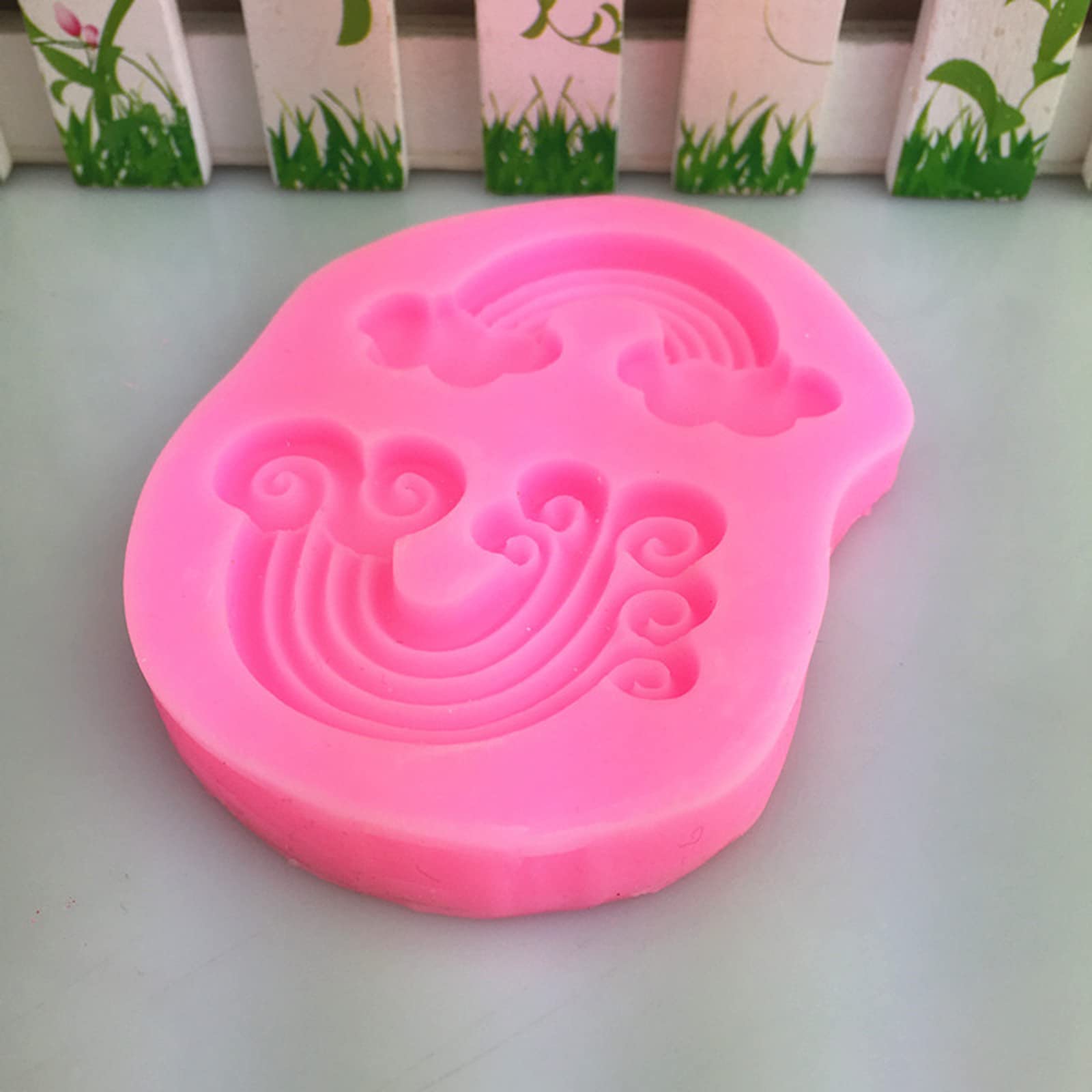 Rainbow Silicone Molds For Cake Cupcake Topper Decoration, Fondant Mold For Chocolate Gum Paste Candy Craft Polymer Clay Mould B