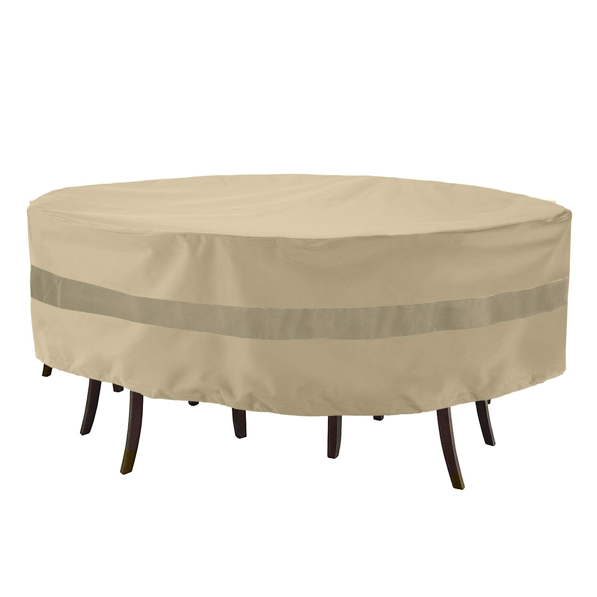 SunPatio SunPatio Outdoor Table and Chair Cover, Waterproof Patio Round Furniture Set Cover 84 Dia x 30 H, Heavy Duty Dining T