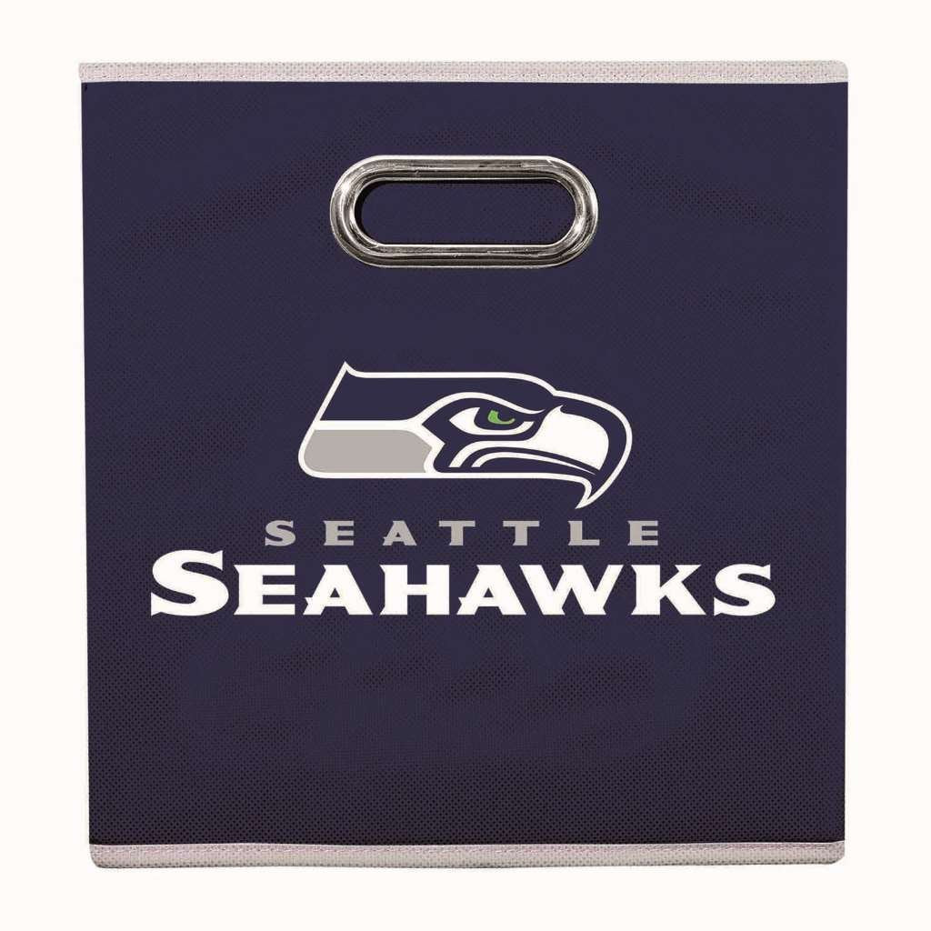 Franklin Sports Nfl Seattle Seahawks Collapsible Storage Bin Nfl Folding Cube Storage Container Fits Bin Organizers Fabric Nfl T