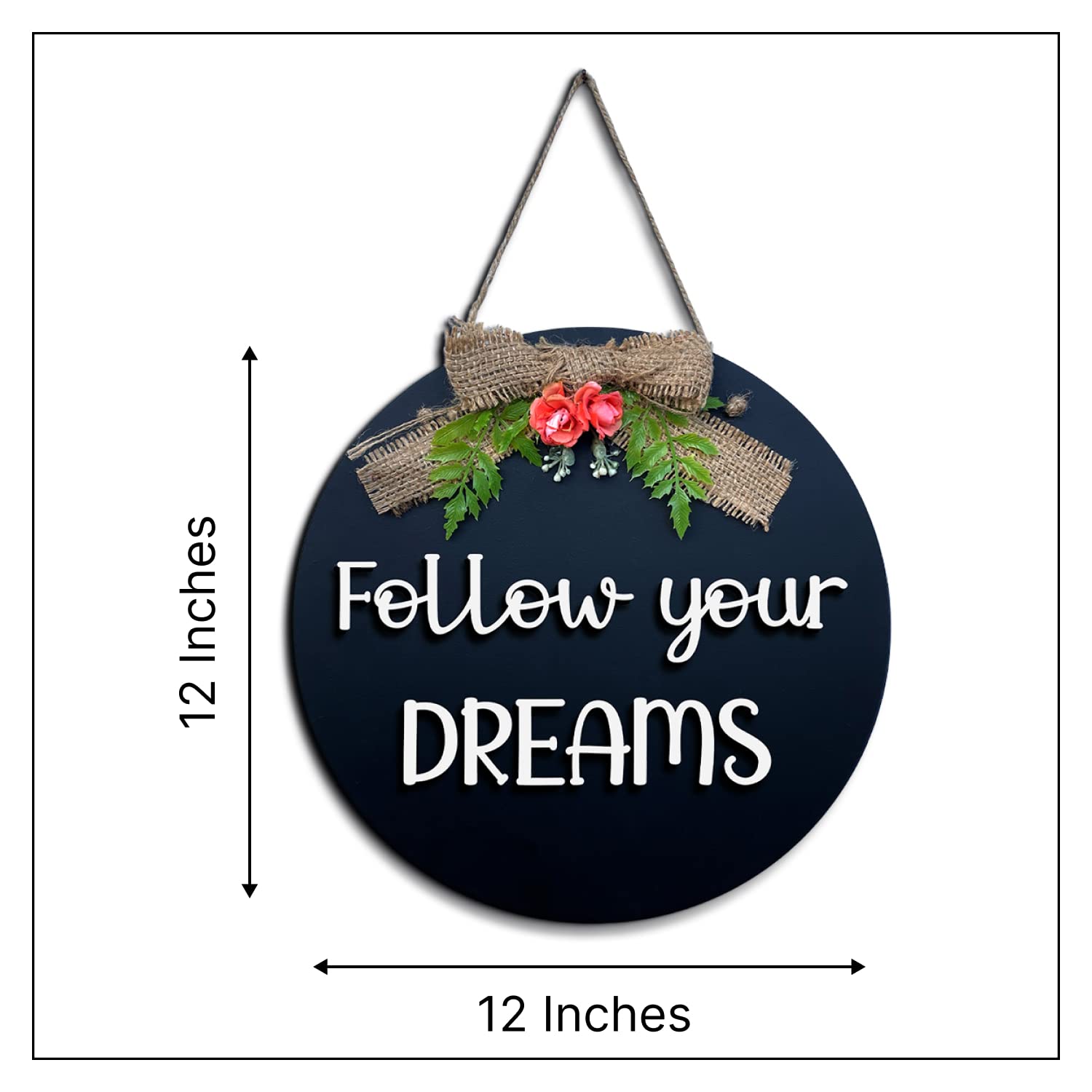 Follow Your Dreams Wall Hanging Home Decor Wall Hanging Frame Board For Kitchen, Living Room, Study Room, Office, Cafe, Restaura
