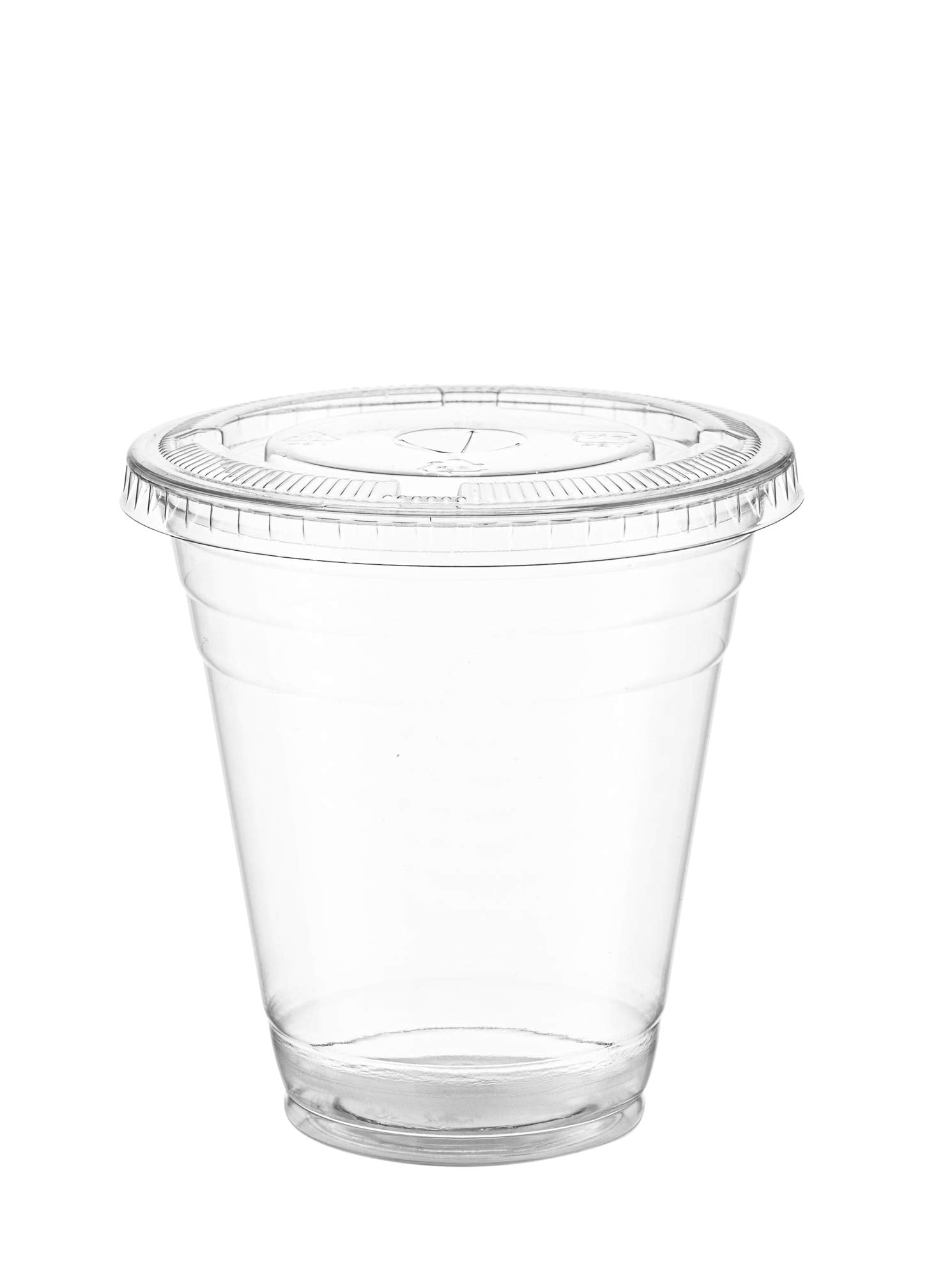 Zeml [100 Sets 12 Oz. Plastic Cups With Lids, Smoothie Cups, Milkshake Cups