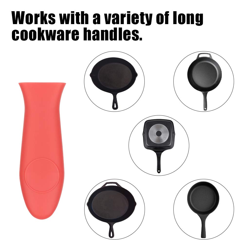 Emoly Silicone Hot Handle Holder, 3 Pack Pot Holders Cover Rubber Hot Resistant Non Slip Pot Holder Sleeves For Cast Iron Skille