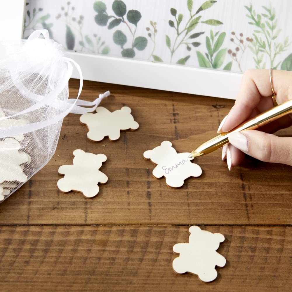 Kate Aspen Woodland, One Size, Baby Shower Guest Book Alternative With Wooden Teddy Bear Inserts