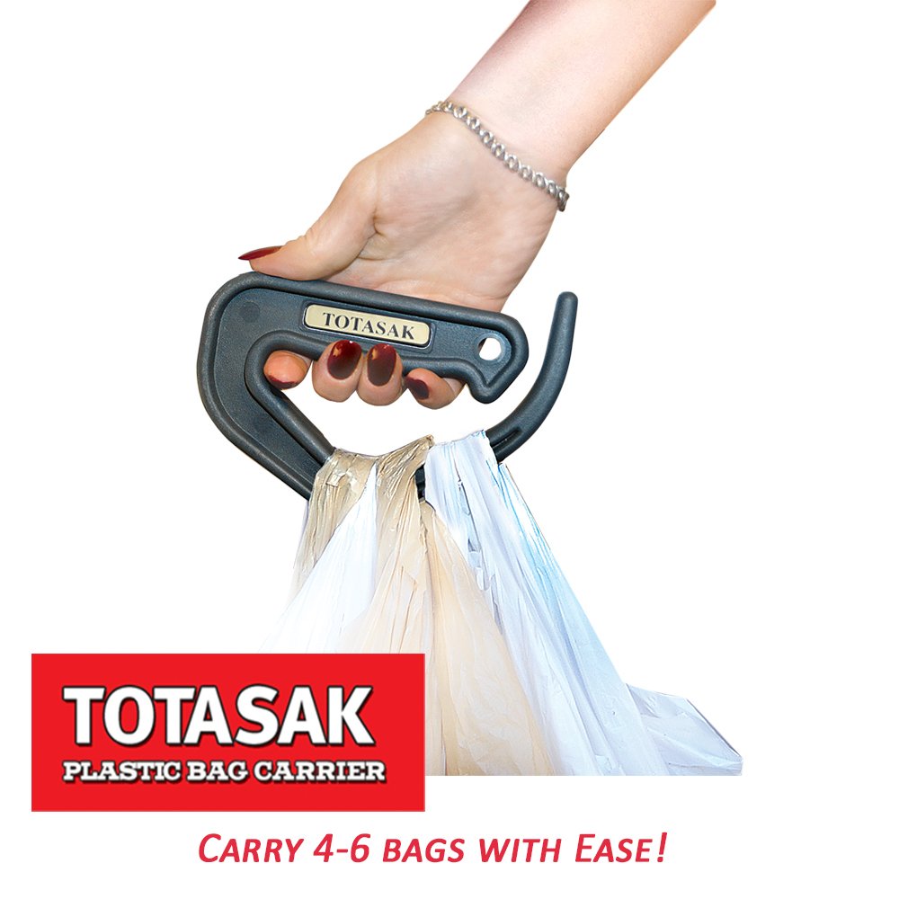 Totasak Grocery Bag Carrier (2 Pack) - Multiple Shopping Bag Holder Handle - Durable Lightweight Multi Purpose Secondary Handle