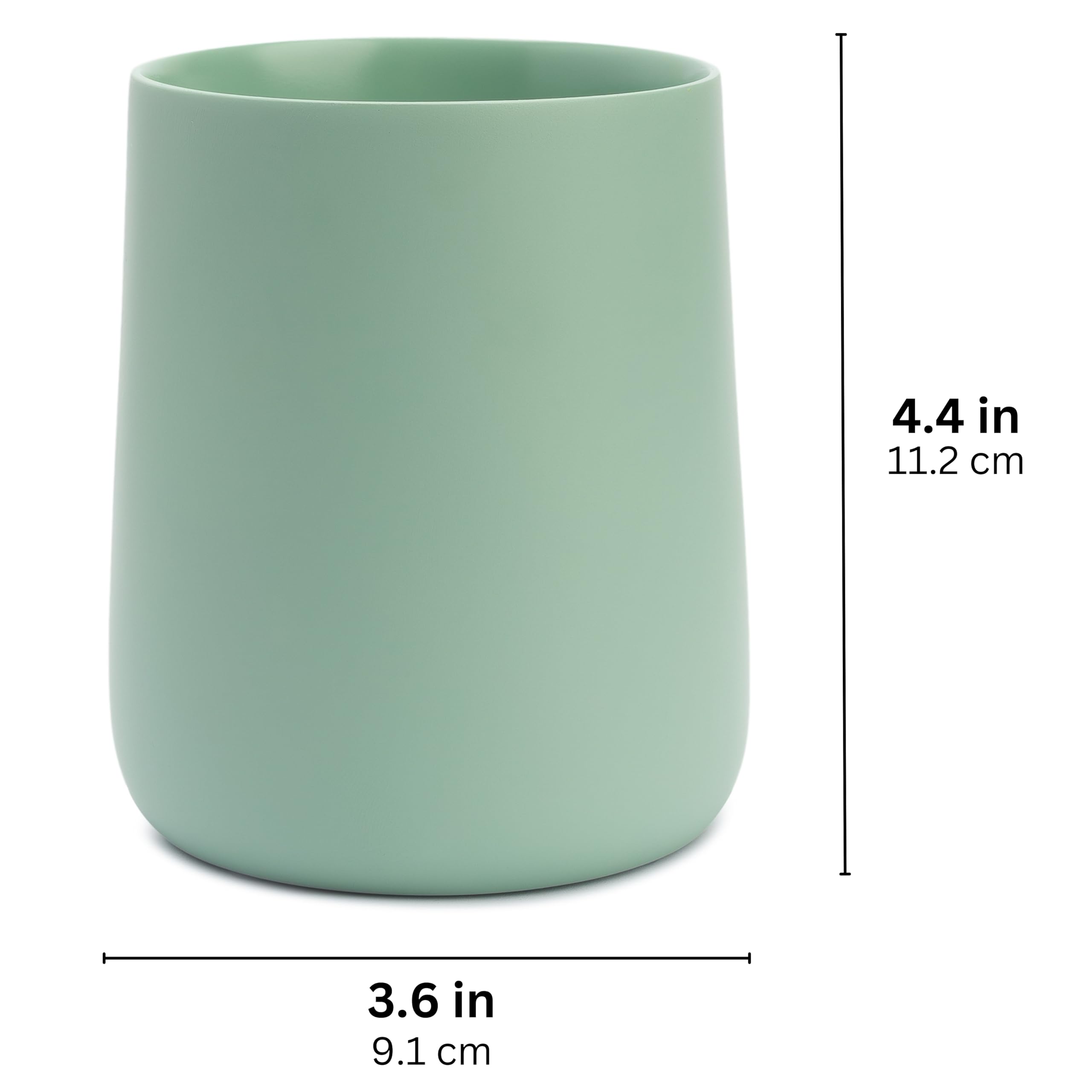 Yew Design Matte Sage Green Toothbrush And Toothpaste Holder And Cup For Bathroom Vanity And Countertop, Round Organizer For Ele