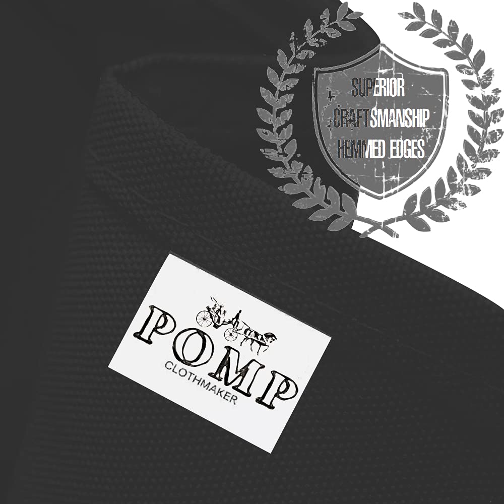 Pomp Black 70 Inch Round Premium Polyester Tablecloth  Wrinkle + Stain Resistant Easy Care Fabric  Fits Round Table