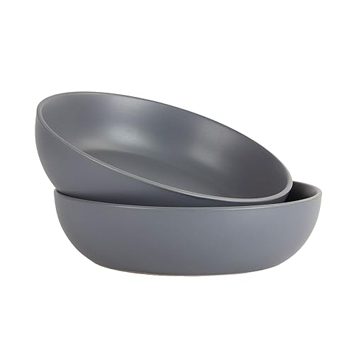 10 Strawberry Street Wazee Matte 948Oz Serving Bowl, Set Of 2, Charcoal