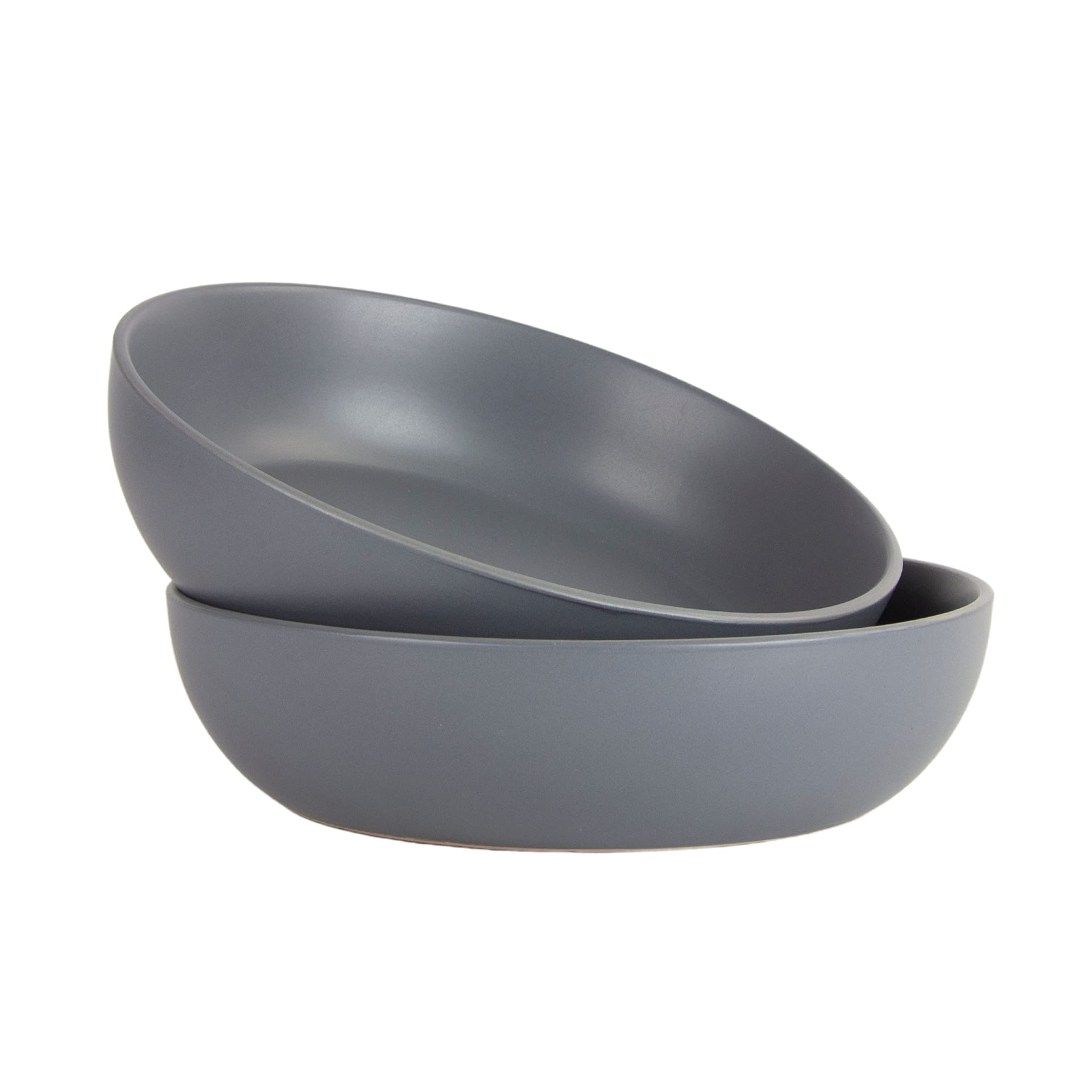 10 Strawberry Street Wazee Matte 948Oz Serving Bowl, Set Of 2, Charcoal
