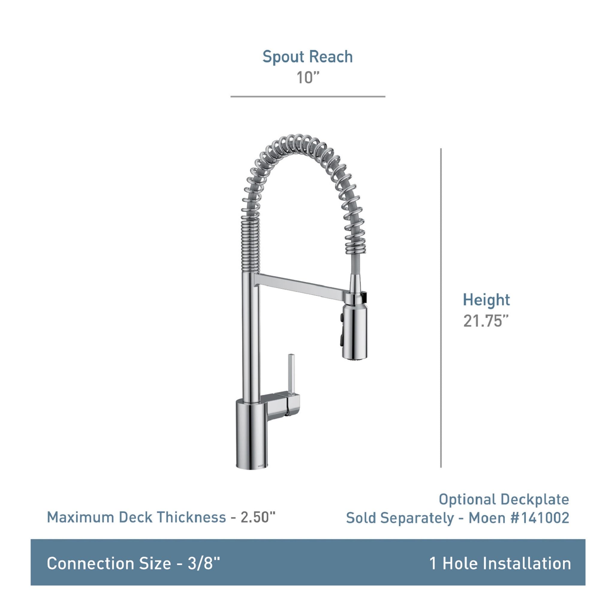Moen Align Matte Black One-Handle Pre-Rinse Spring Pulldown Kitchen Faucet With Pull Down Sprayer And Power Boost, Farmhouse Sin