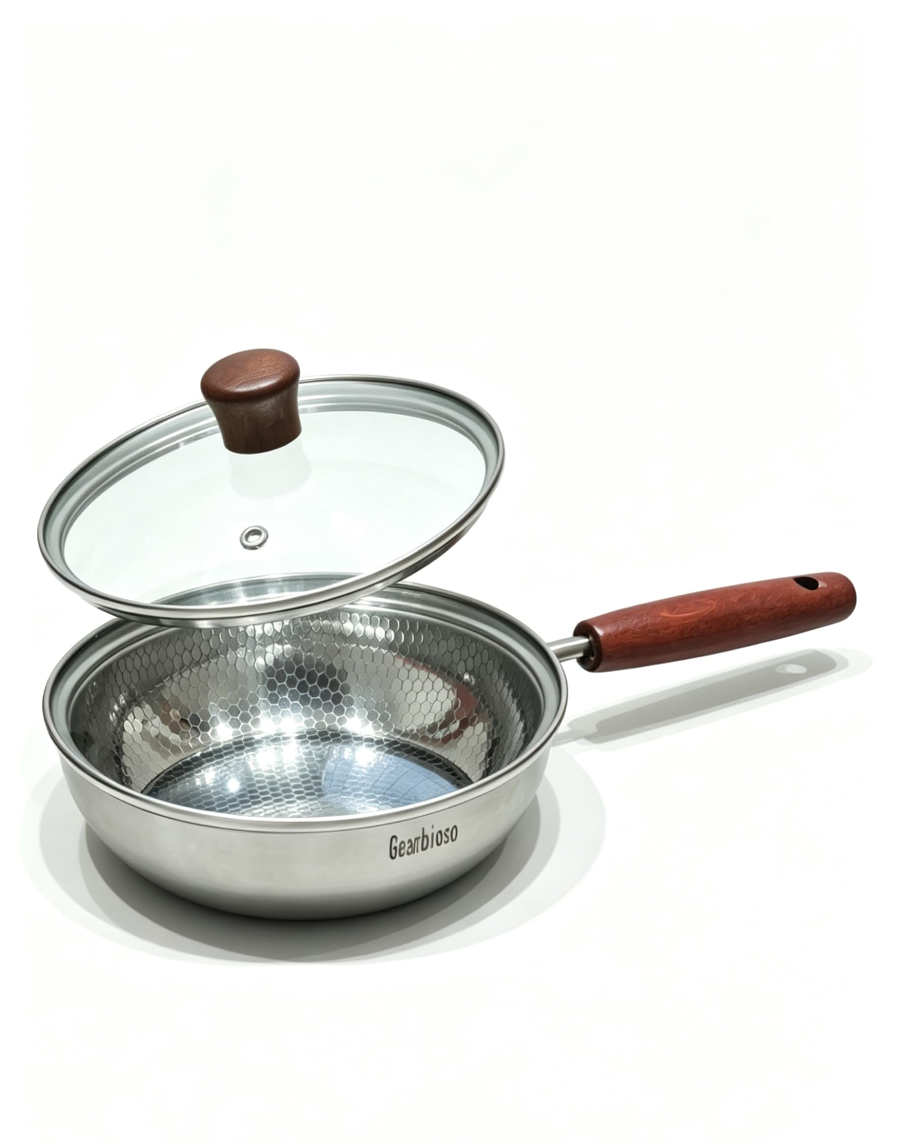 Geanbioso 6Inch Small Pan, 3Ply Stainless Steel Frying Pan,Dishwasher and OvenSafe Chef Pan, PFOA&PTFE Free Cookware, Fast & 