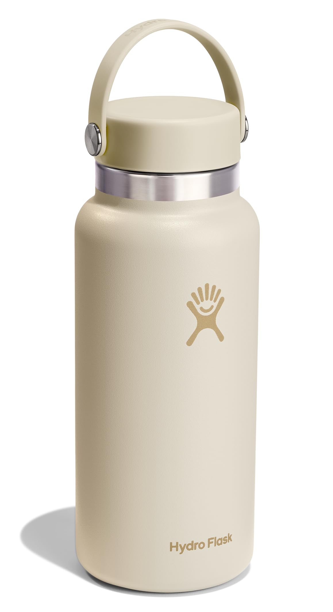 HYDRO FLASK Water Bottle - Insulated Stainless Steel - Wide Cap Lid, Non Spill, Leakproof 32 Oz Coconut Cream