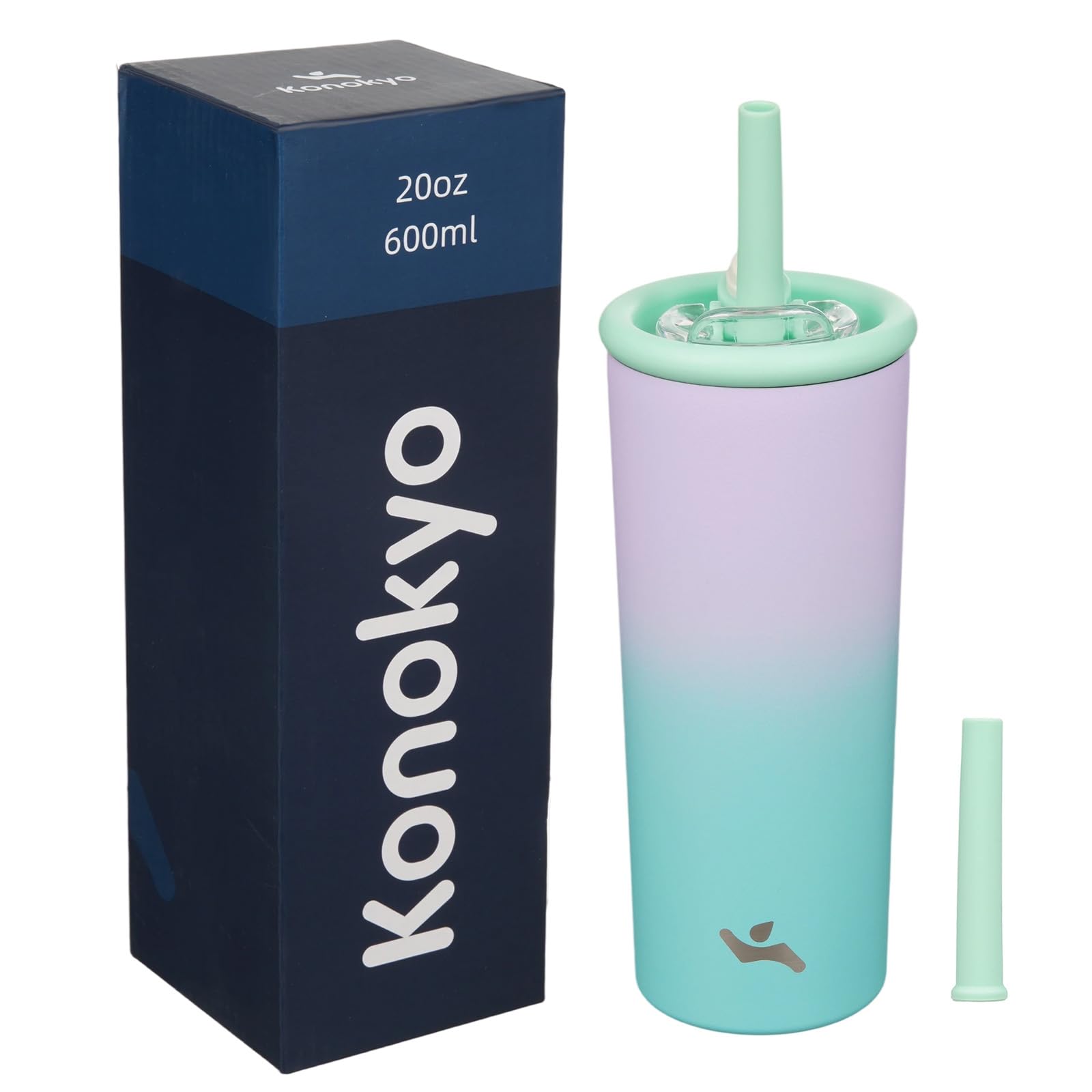 Konokyo 20 Oz Insulated Stainless Steel Water Bottle For Coffee & Water