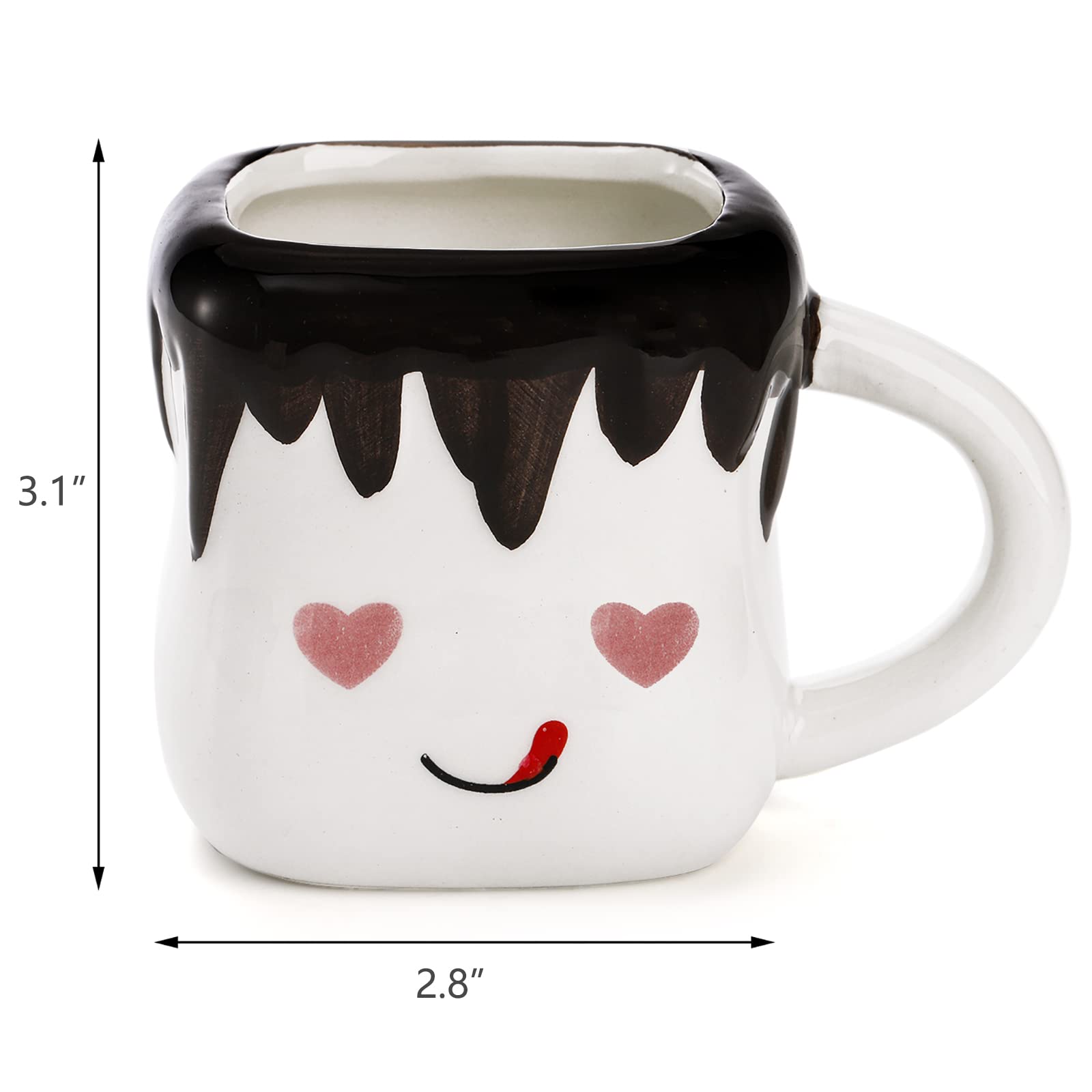 Hedume Set Of 4 Cute Ceramic Hot Chocolate Mugs With Handle, Coffee Mug Set, Couple Matching Mugs, Perfect For Anniversary Chris