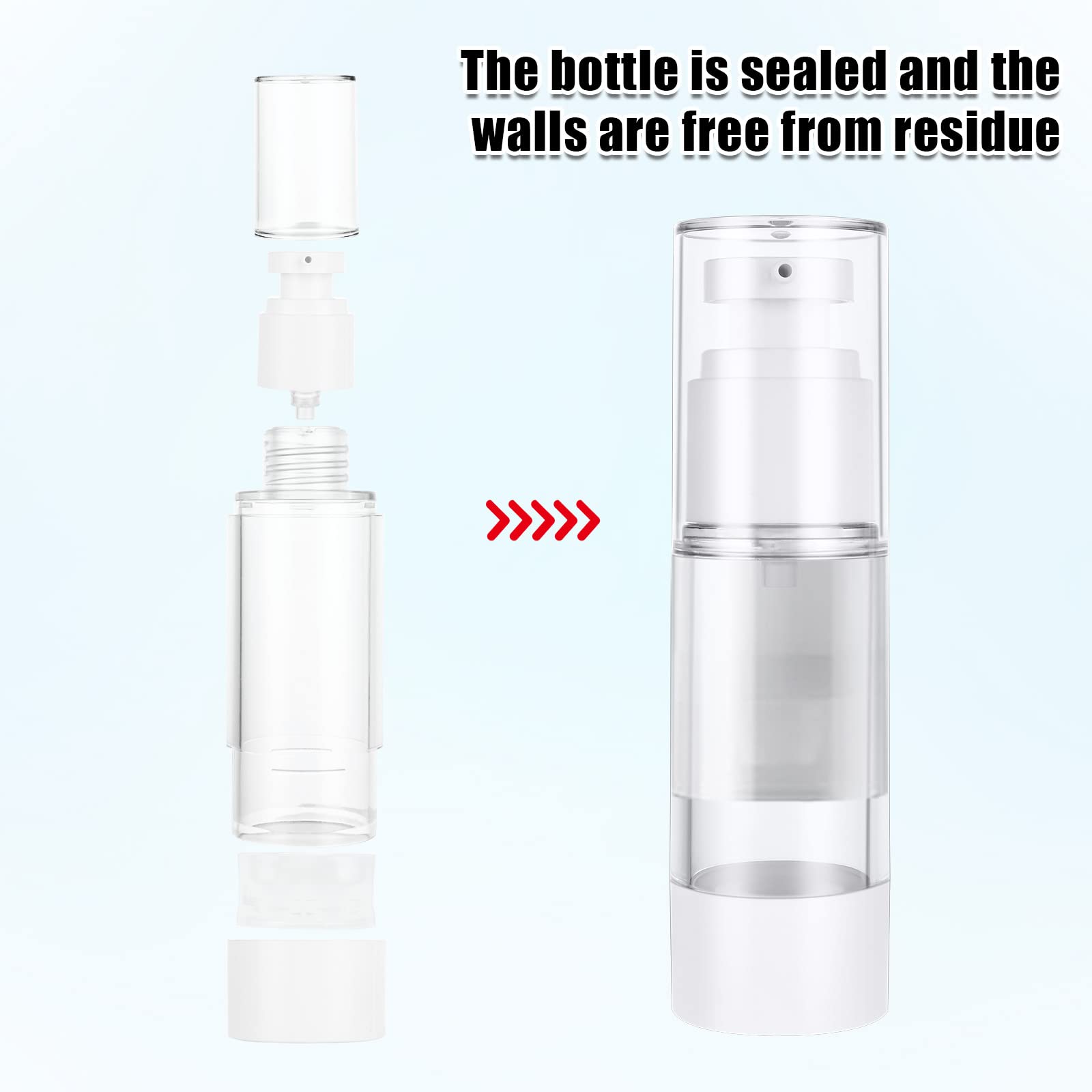 SENENQU 24 PCS 1 Oz 30ml Airless Pump Bottles Travel Size Empty Pump Bottle Lotion Container Refillable Cosmetic Pump Dispensers