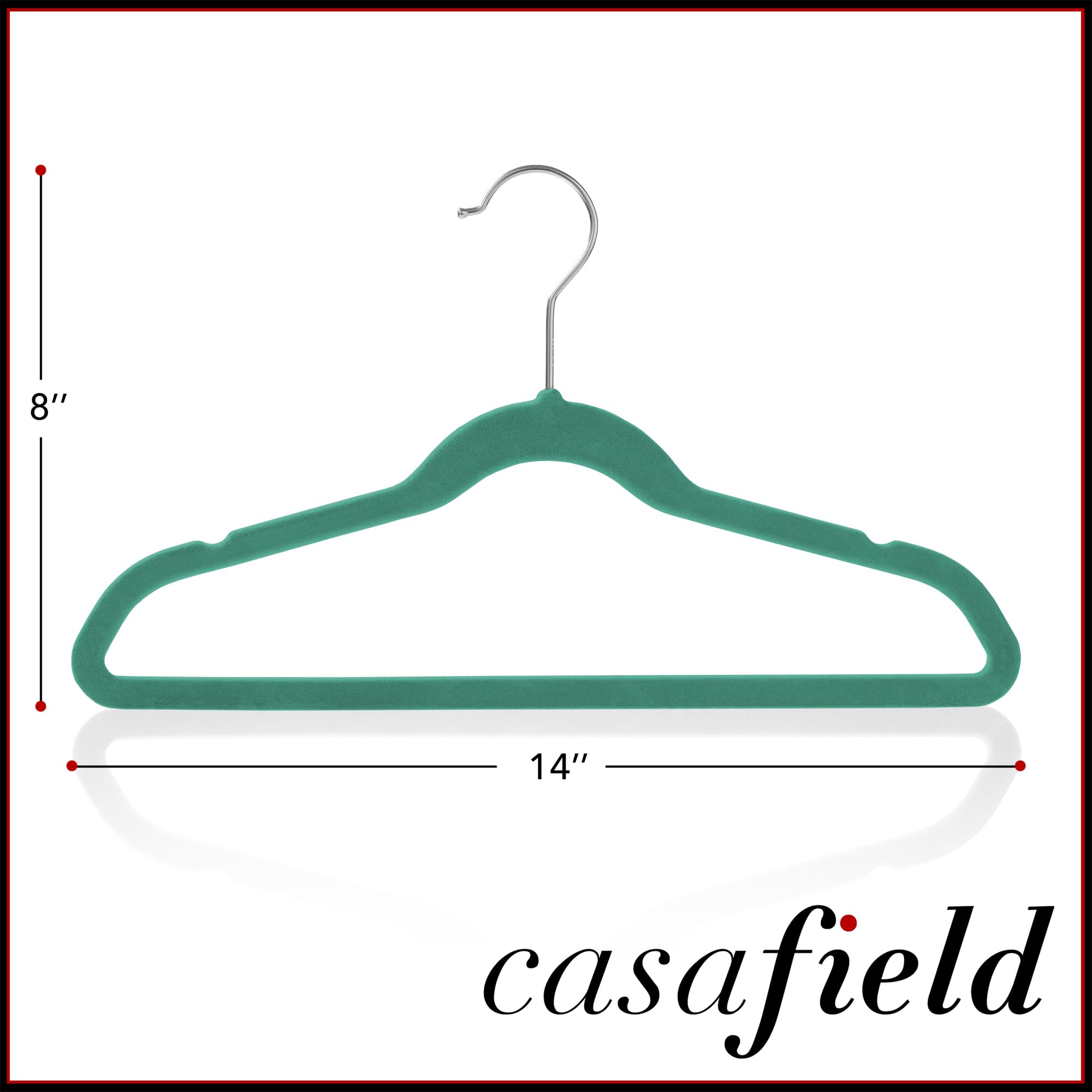 Casafield 50 Velvet Kid'S Hangers - 14'' Size For Children'S Clothes - Teal