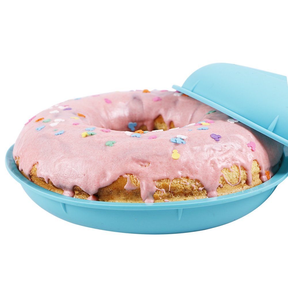 Webake Jumbo Silicone Donut Cake Pan Non-Stick Bagel Cake Mold 10 Inch Set Of 2 Halves Baking Molds