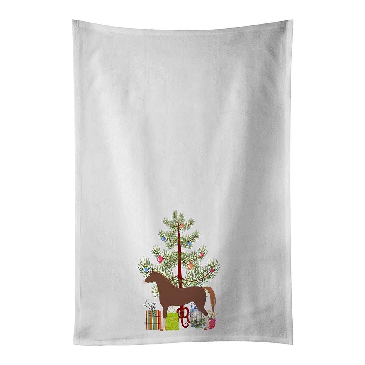 Hannoverian Horse Christmas White Kitchen Towel Set of 2