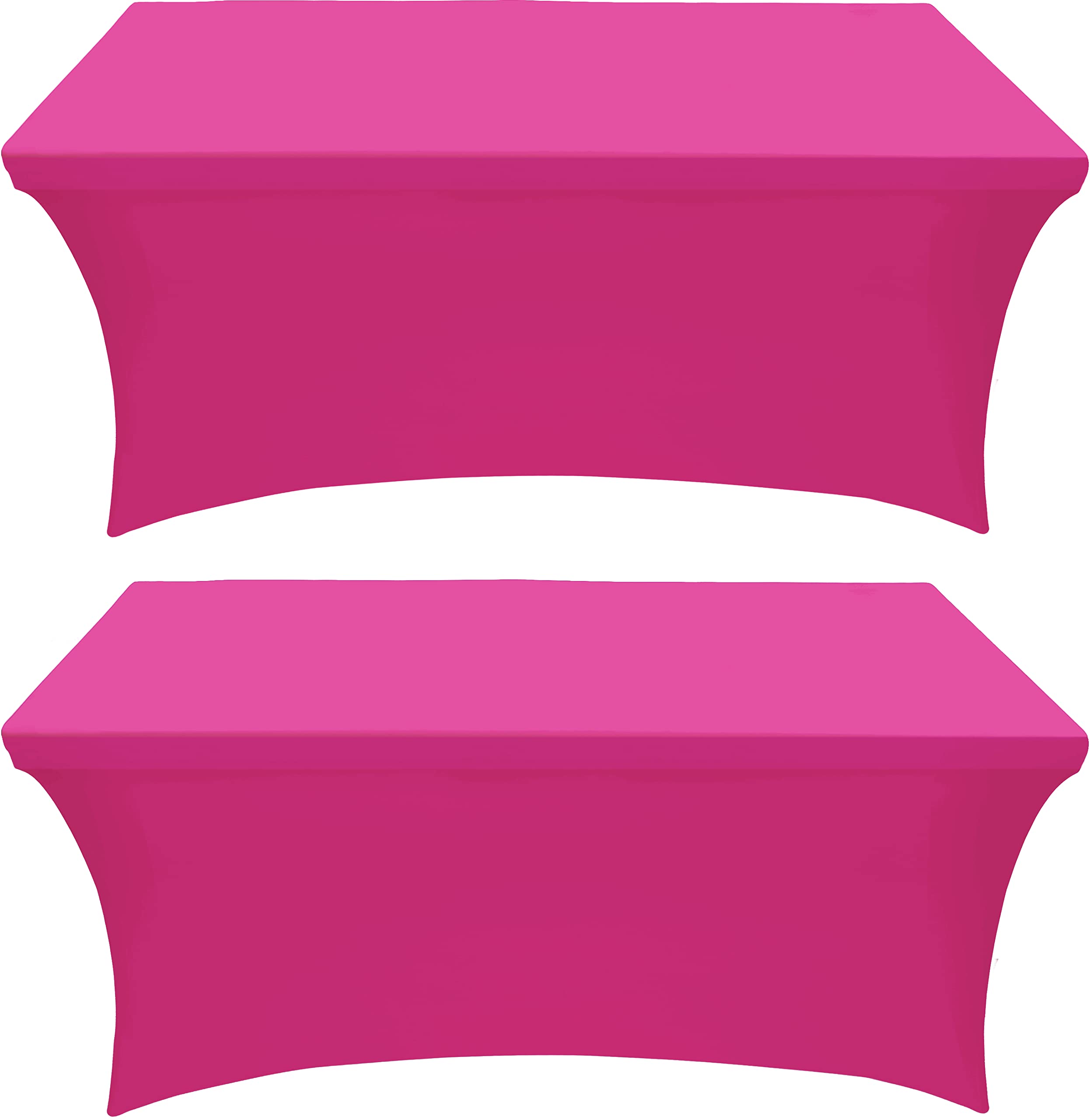 Utopia Kitchen Spandex Tablecloth 2 Pack [6Ft, Fuchsia] Tight, Fitted, Washable And Wrinkle Resistant Stretch Rectangular Patio