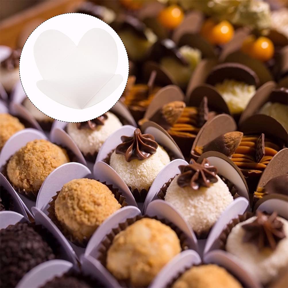 Hemoton 400 Pcs Kraft Paper Square Truffle Chocolate Wrappers Cardboard Baking Cups Chocolate Compartment Trays For Muffins Cupc