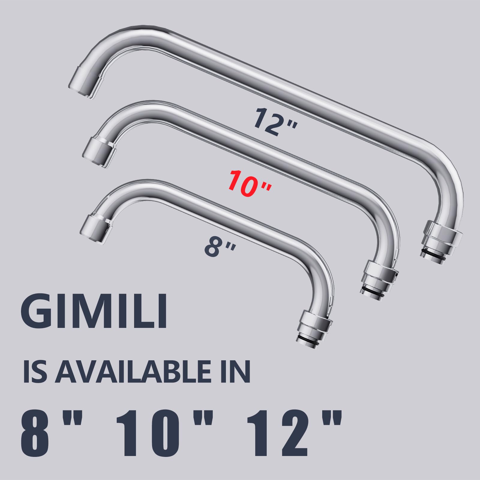 Gimili Wall Mount Commercial Sink Faucet With 10    Swivel Spout Polish Chrome Brass Utility Sink Faucet For Kitchen Laundry Res