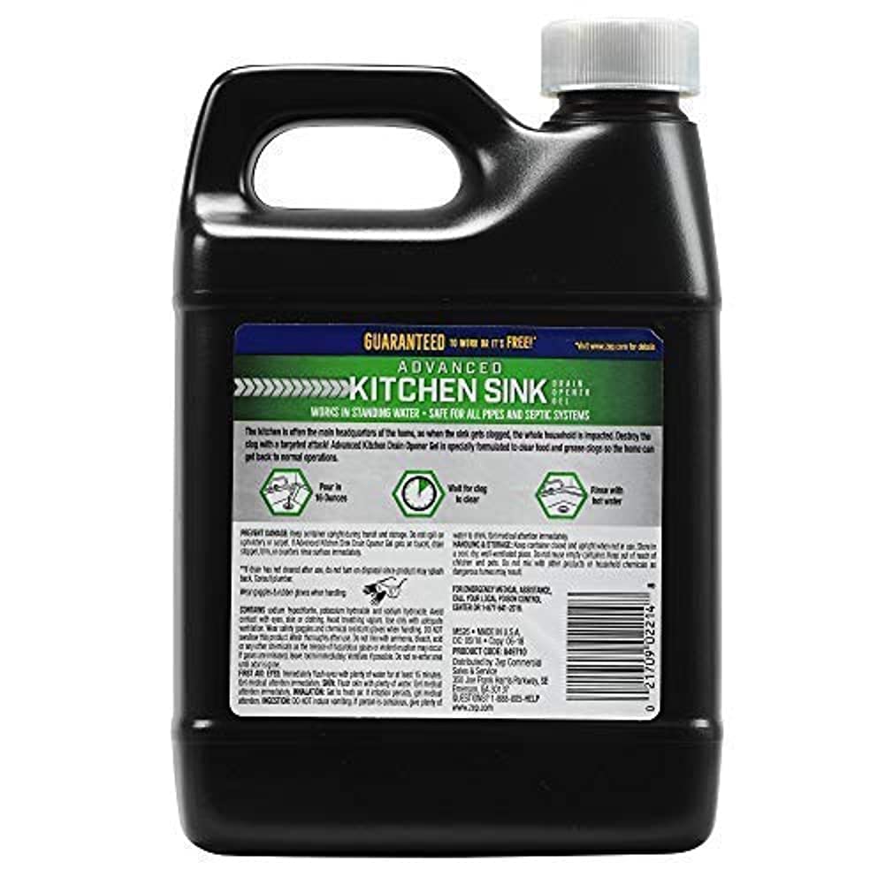 Zep Advanced Kitchen Drain Opener - 32 Ounces - U49710 - Formulated For Grease, Food, And Oil-Safe For Garbage Disposal