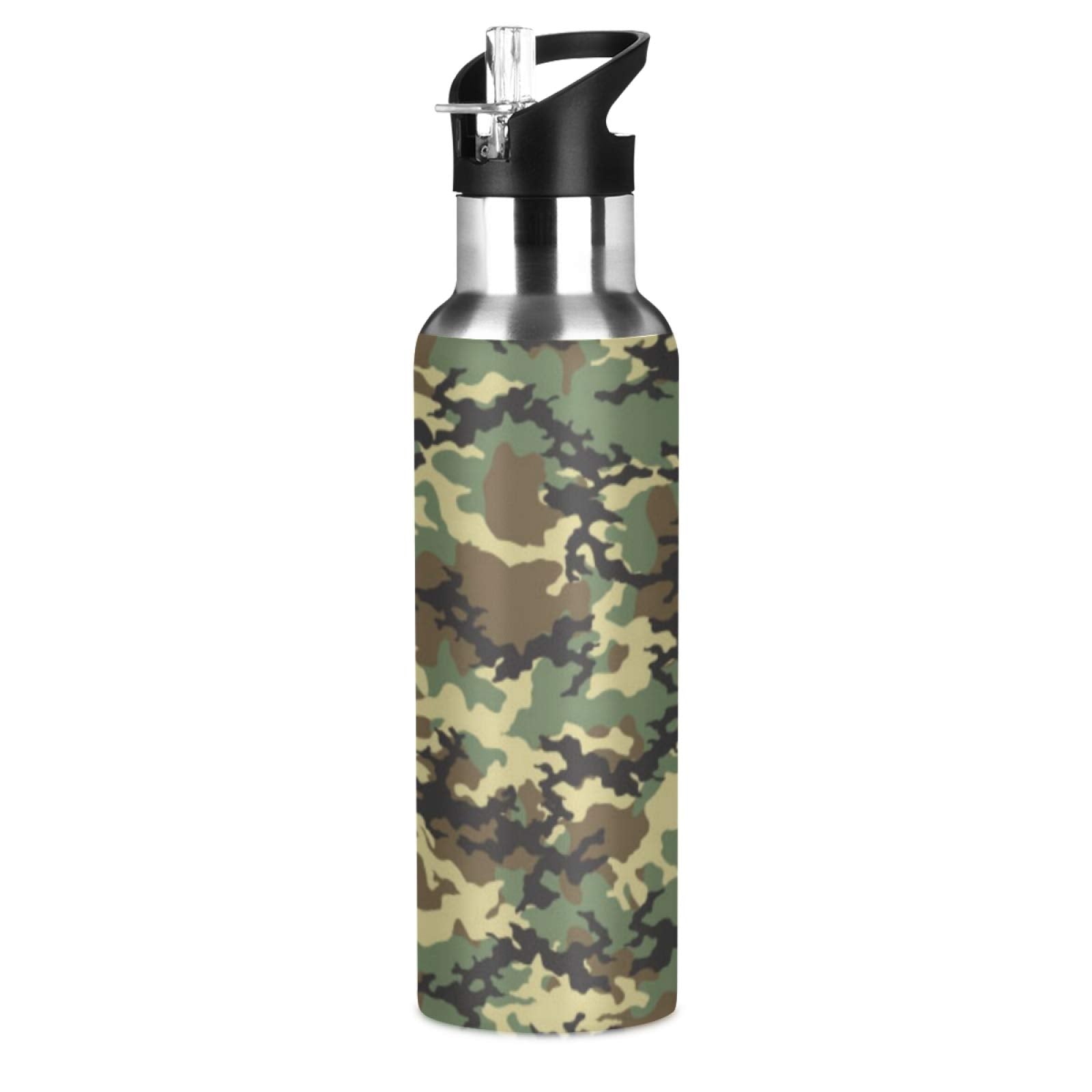 Military Print Camo Water Bottle Vacuum Insulated Stainless Steel Mug 20 oz