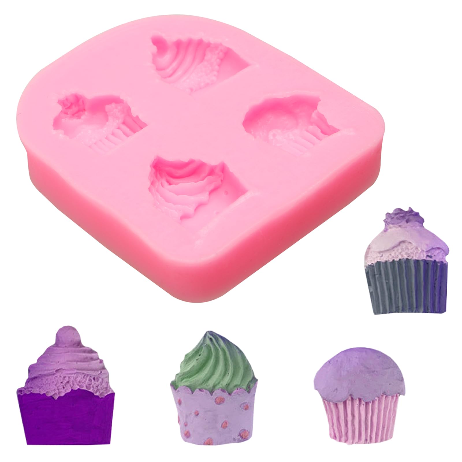 Ice Cream Cones Silicone Molds 6 Pcs, Lollipop Chocolate Fondant Mold For Polymer Clay Crafts Candy Cupcake Topper, Candles Cake