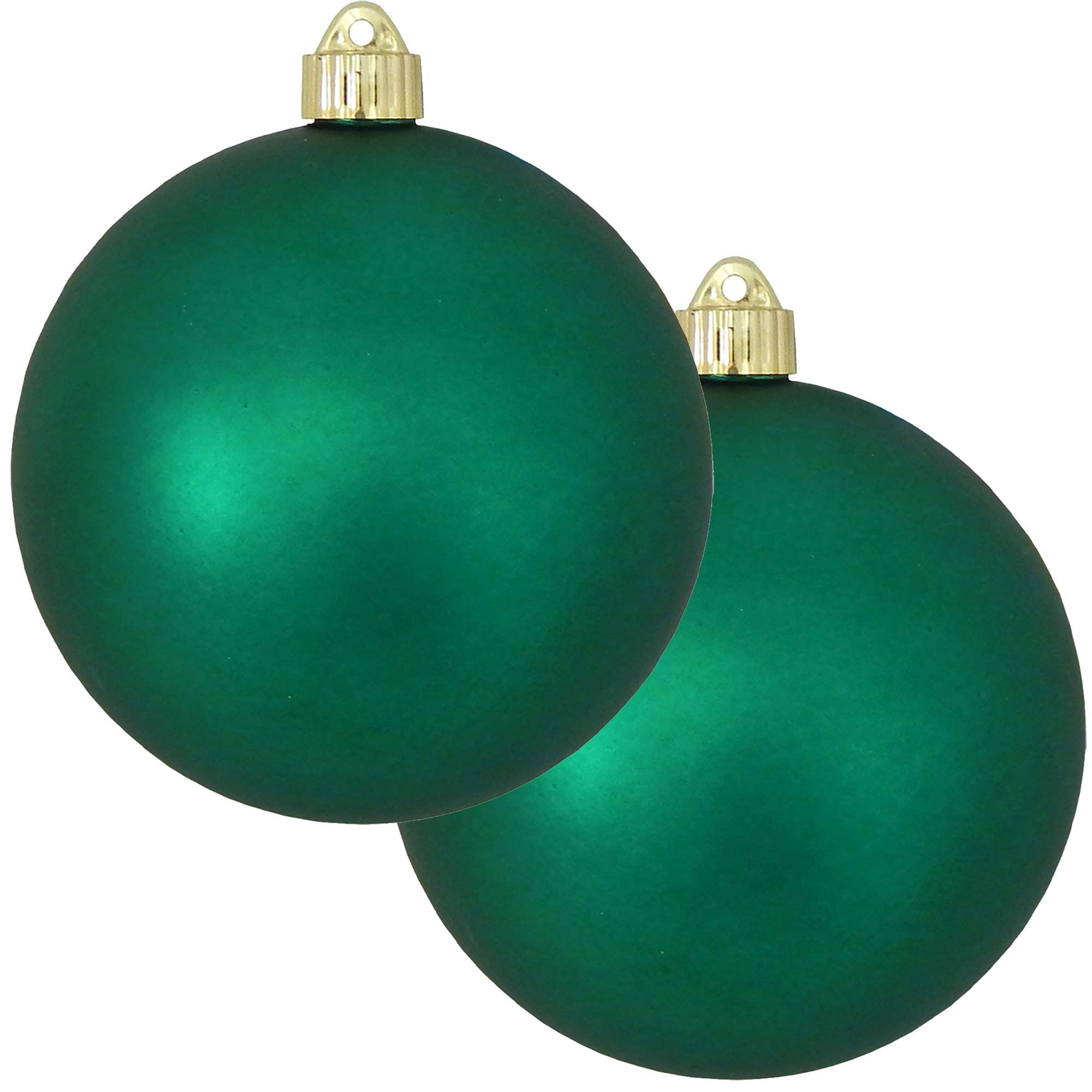 Christmas By Krebs 6 (150mm) Velvet Shamrock Green [2 Pieces] Extra Large Solid Oversized Huge Big Outdoor Plastic, UV Ball Orna