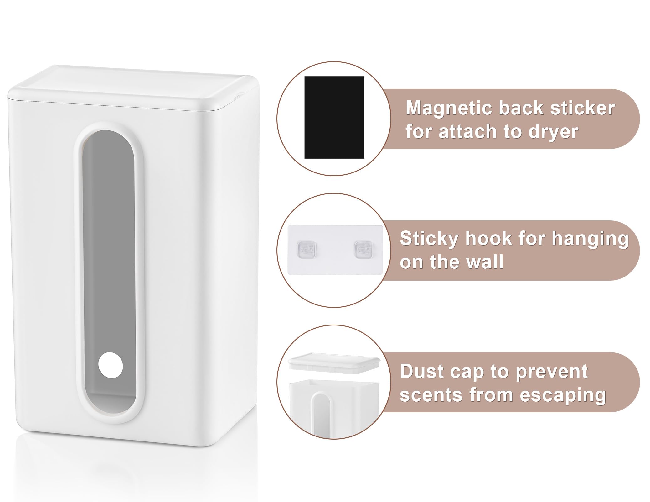 Subekyu Magnetic Dryer Sheet Holder For Laundry Room, Dryer Sheet Container,Dryer Sheet Dispenser,Wall Dryer Sheet Box For Laund