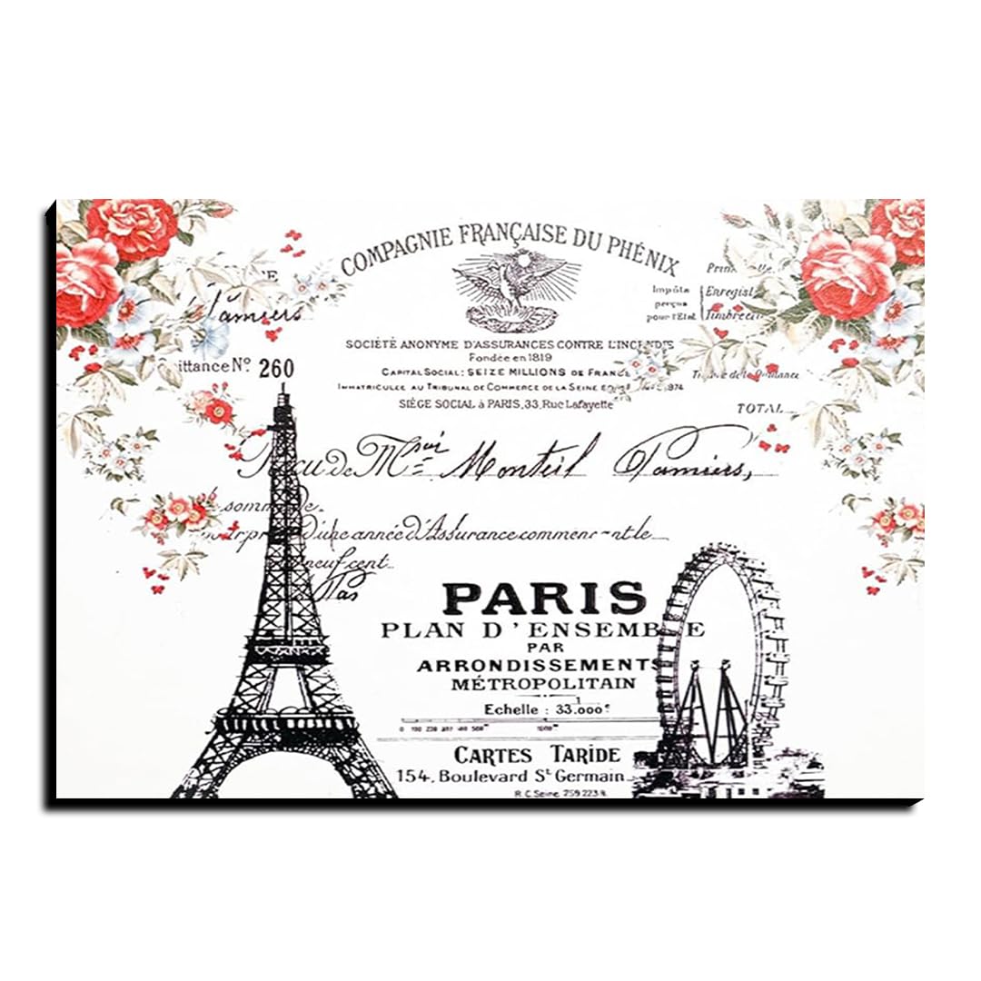 Chalk My Theme Paris Theme Wood Print Wooden Wall Dcor Art Home Decor, Living Room, Bedroom, Cafe, Room Painting For Wall Decora