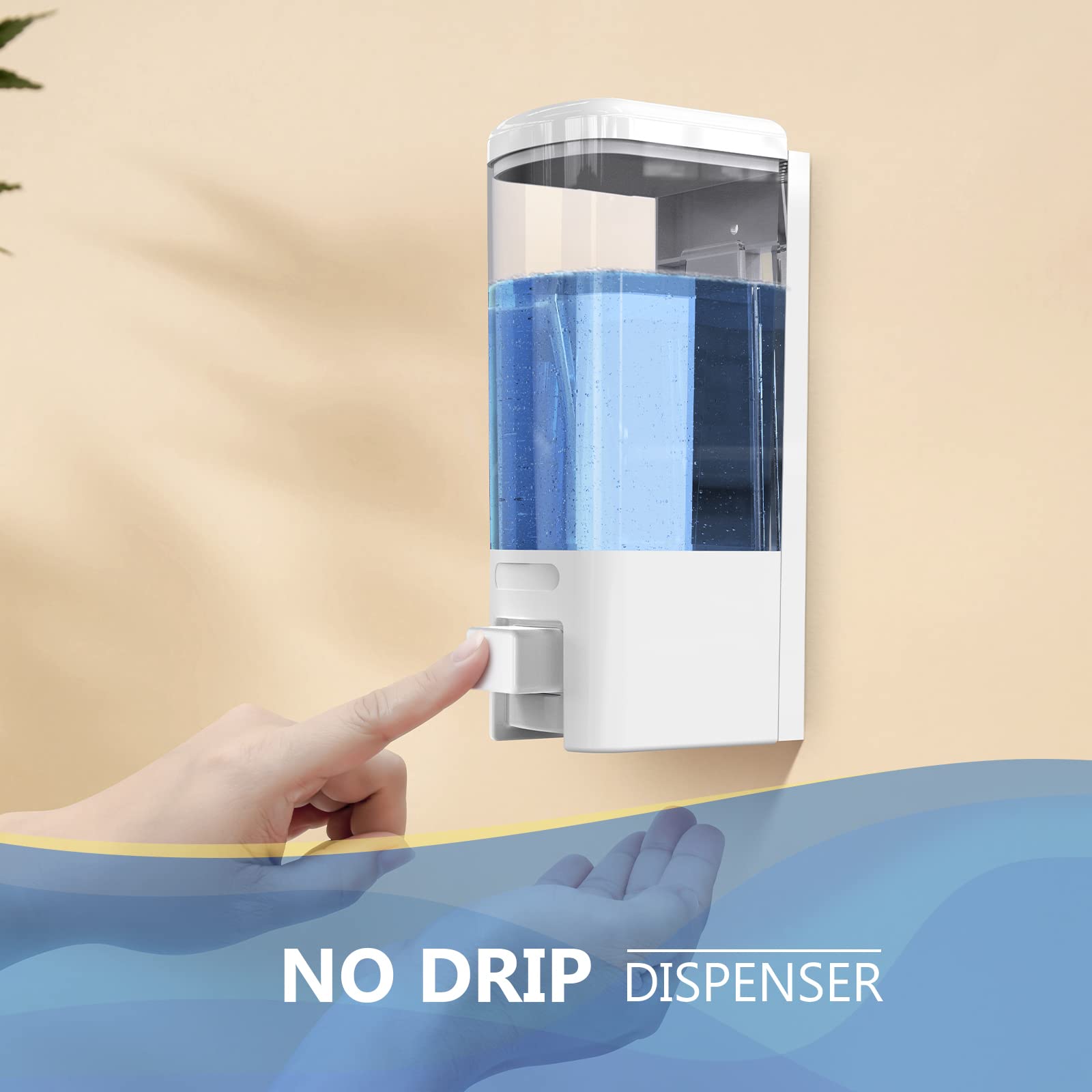 Svavo Wall Mount Soap Dispenser, Manual Liquid/Lotion Pump Sterilizer Hand Dispenser Shower Shampoo Lotion Gel Container For Bat