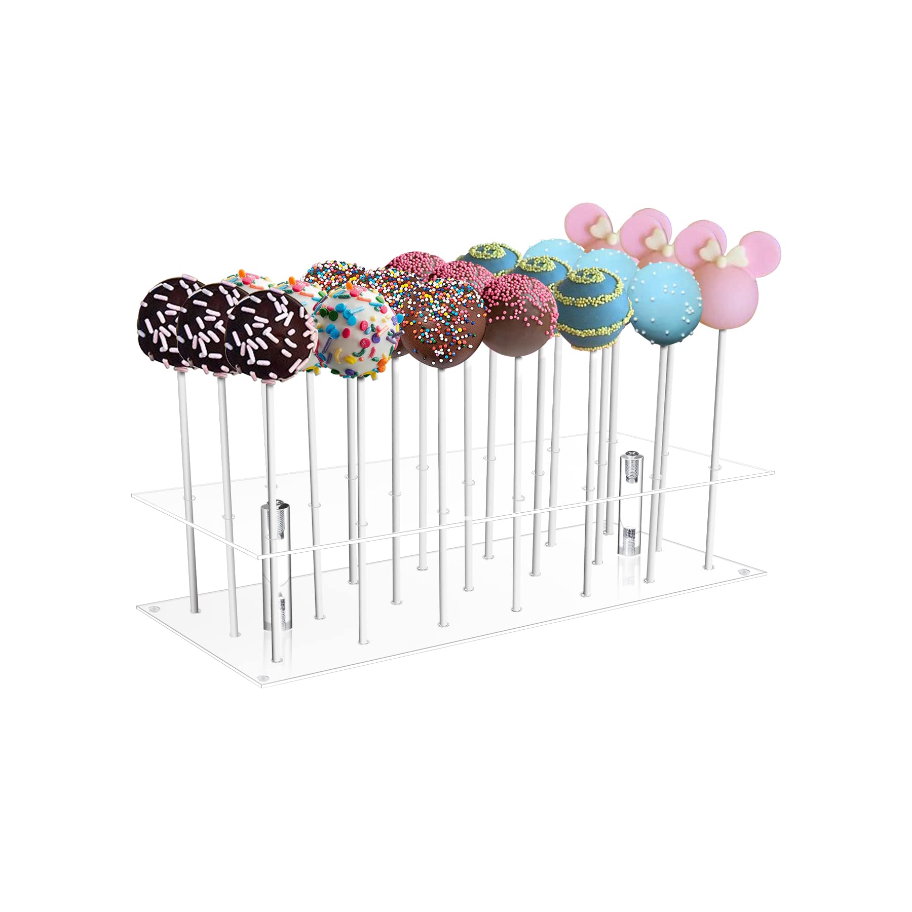 KETAWA Cake pop stand,21 Hole Clear Acrylic Lollipop Holder, Lollipop Sticks Weddings Baby Showers Birthday Parties Anniversarie