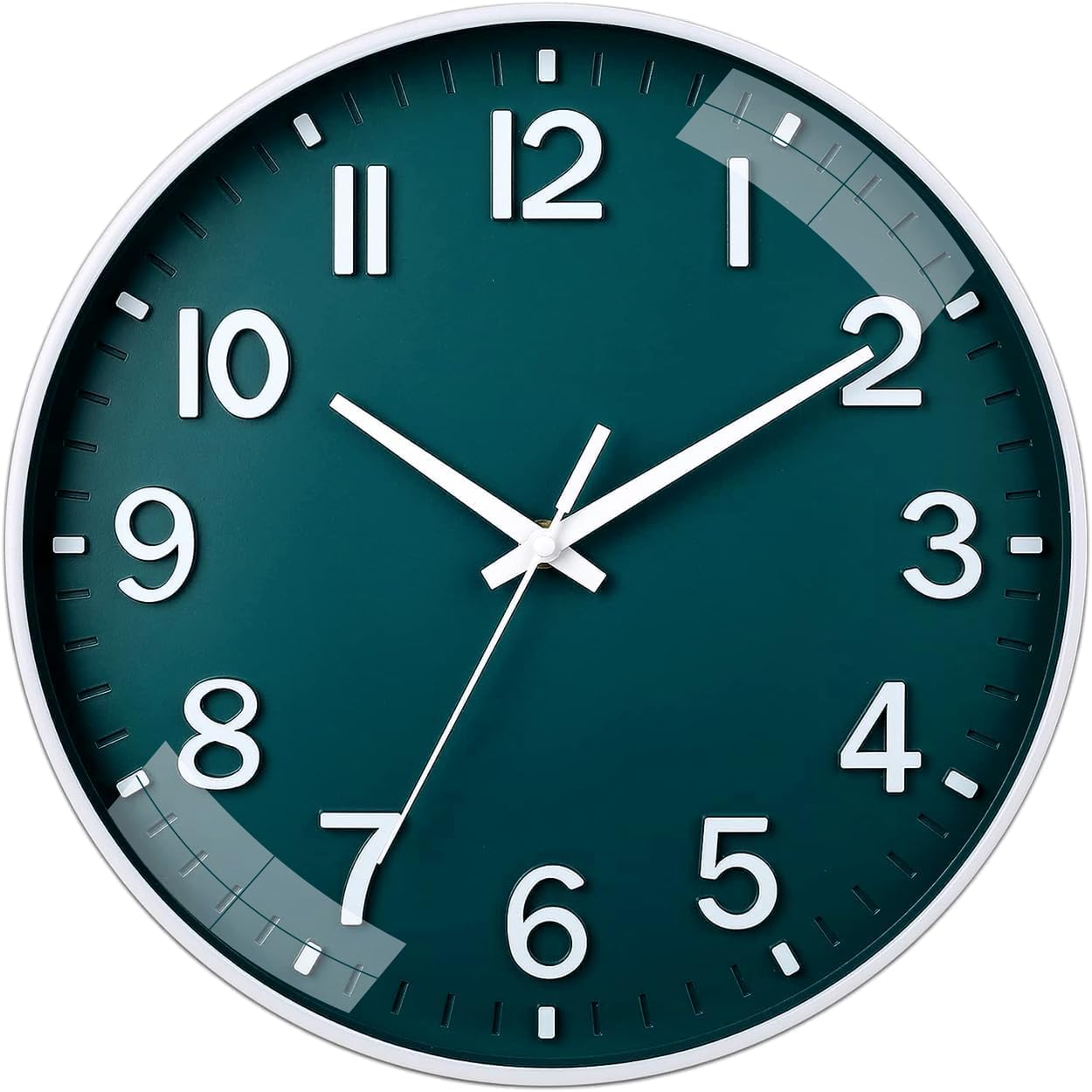 Tekcool Plastic Wall Clock 12 Silent Quartz Decorative Latest Wall Clock Non-Ticking Classicclock Battery Operated Round Easy To