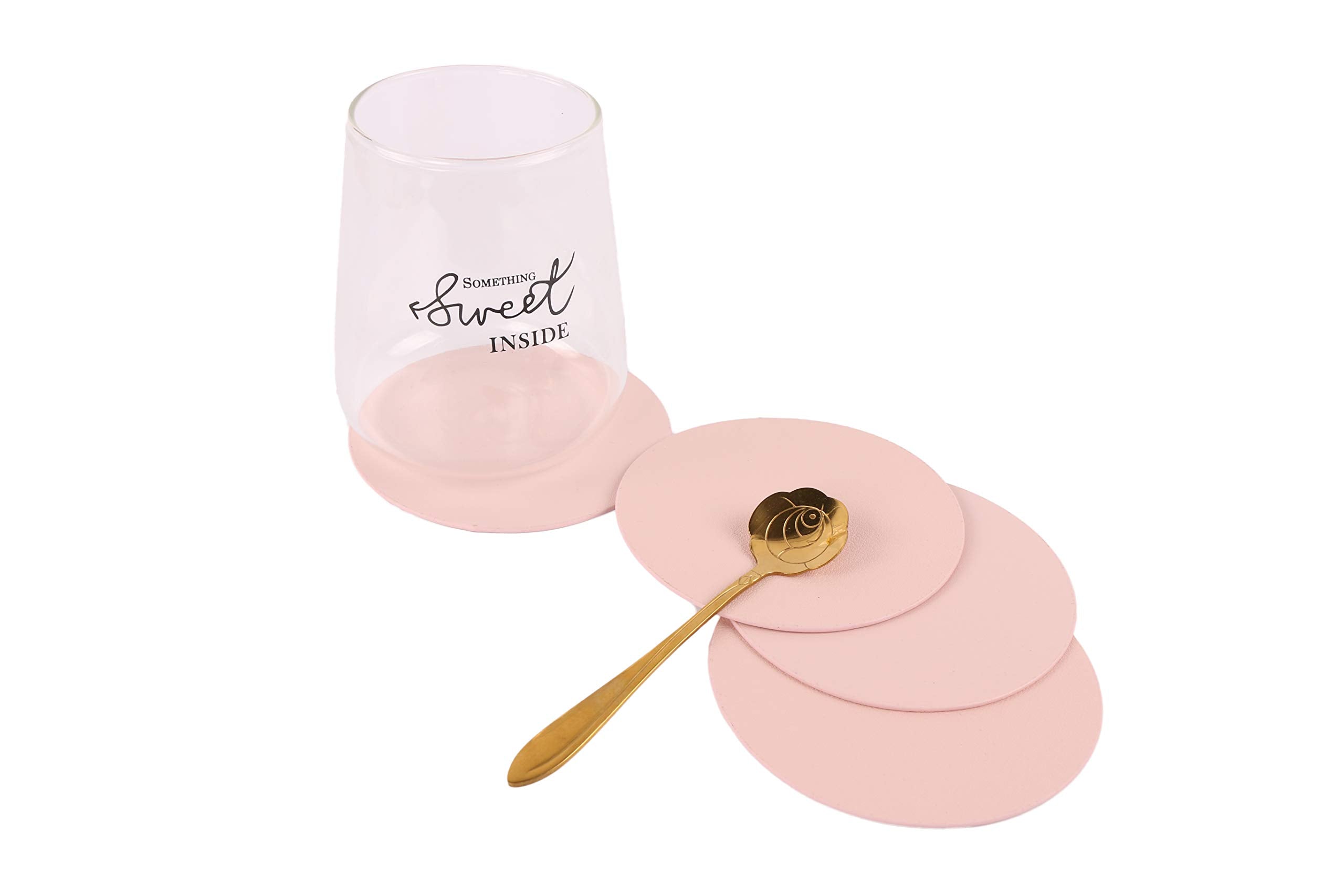 Round Table Placemats And Coasters, Vinyl Faux Leahter Coffee Mats Kitchen Mats, Waterproof, Easy To Wipe Off For Kitchen Dining