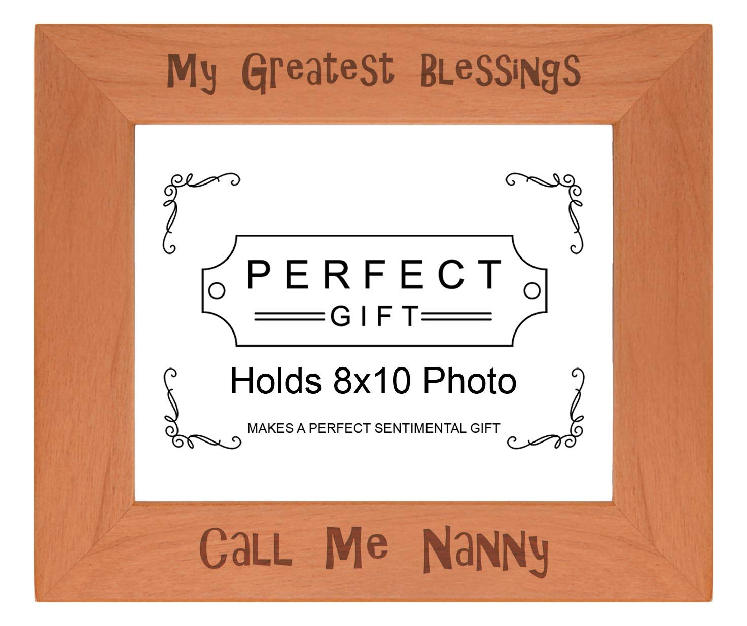ThisWear Sentimental Photo Frame My Greatest Blessings Call Me Nanny Wood Laser Engraved Landscape 8x10 Picture Frame