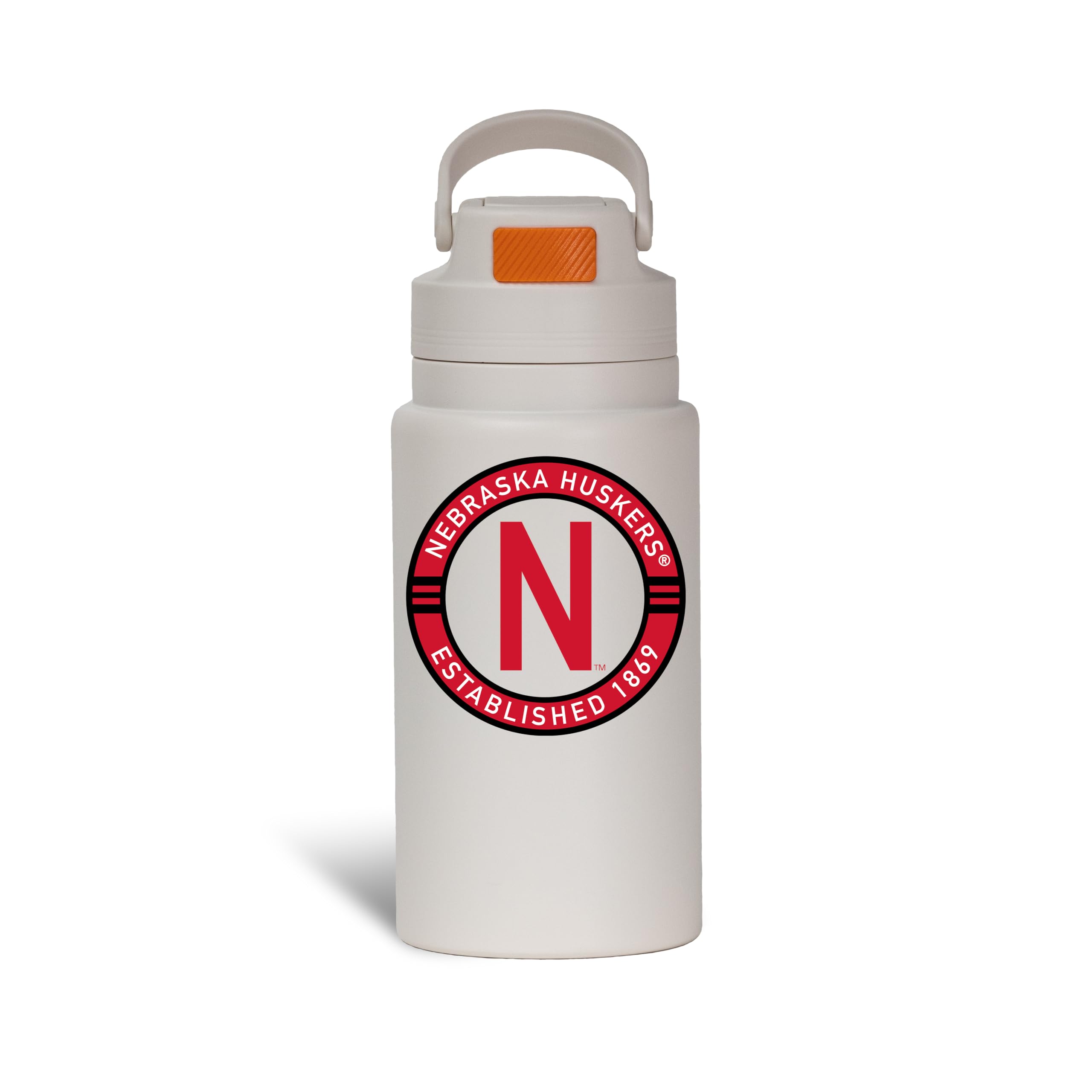 The Memory Company Officially Licensed 26oz Water Bottle with Flip Up Lid, University of Nebraska, Lincoln