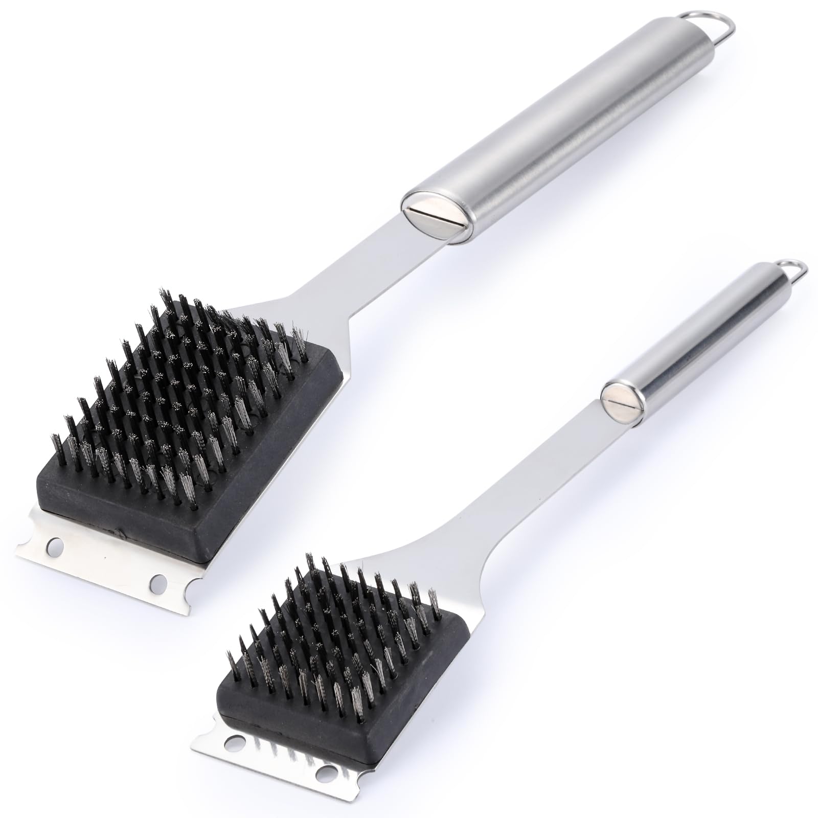 2 Pack Grill Brush And Scraper, 16.5    & 14    Wire Bbq Grill Brush For Outdoor Grill, 304 Stainless Steel Cleaning Brush Bbq G