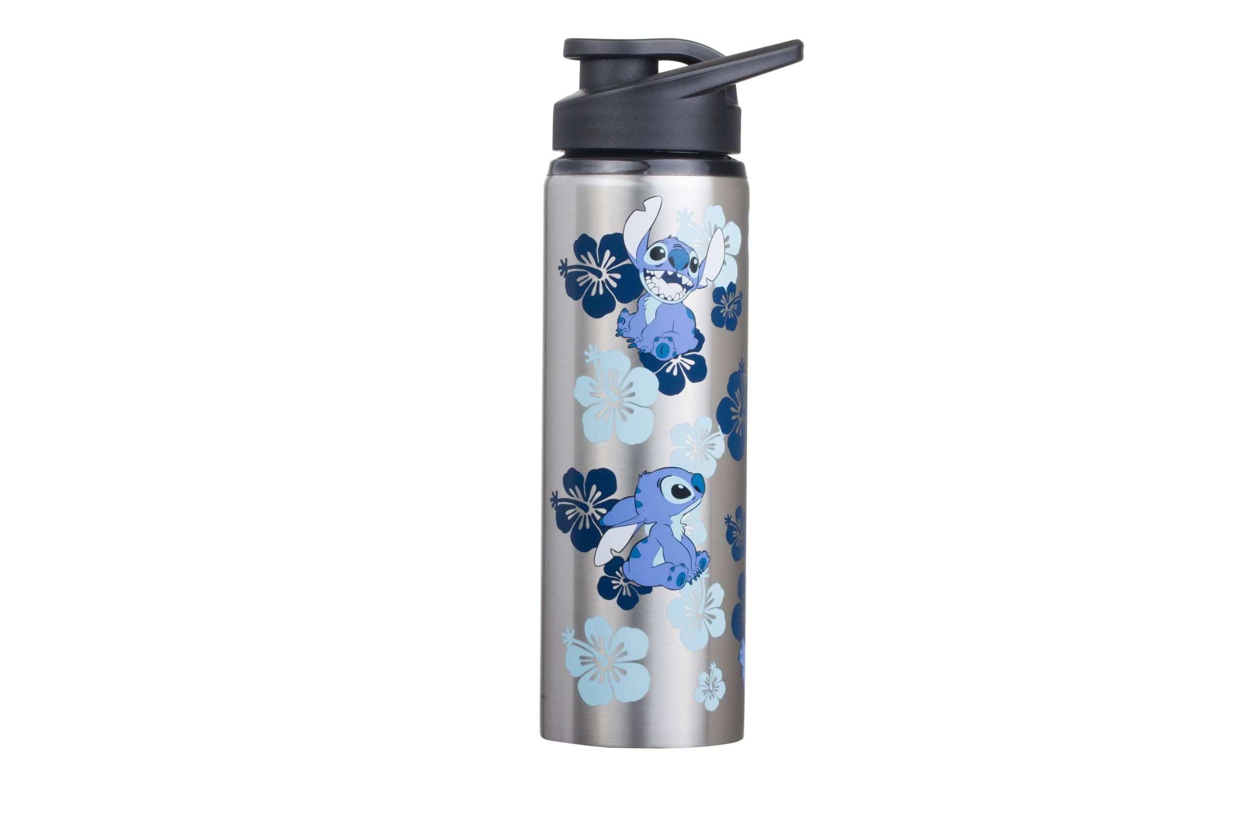 Silver Buffalo Disney Lilo and Stitch Double Walled Stainless Steel Water Bottle, 25 Ounces