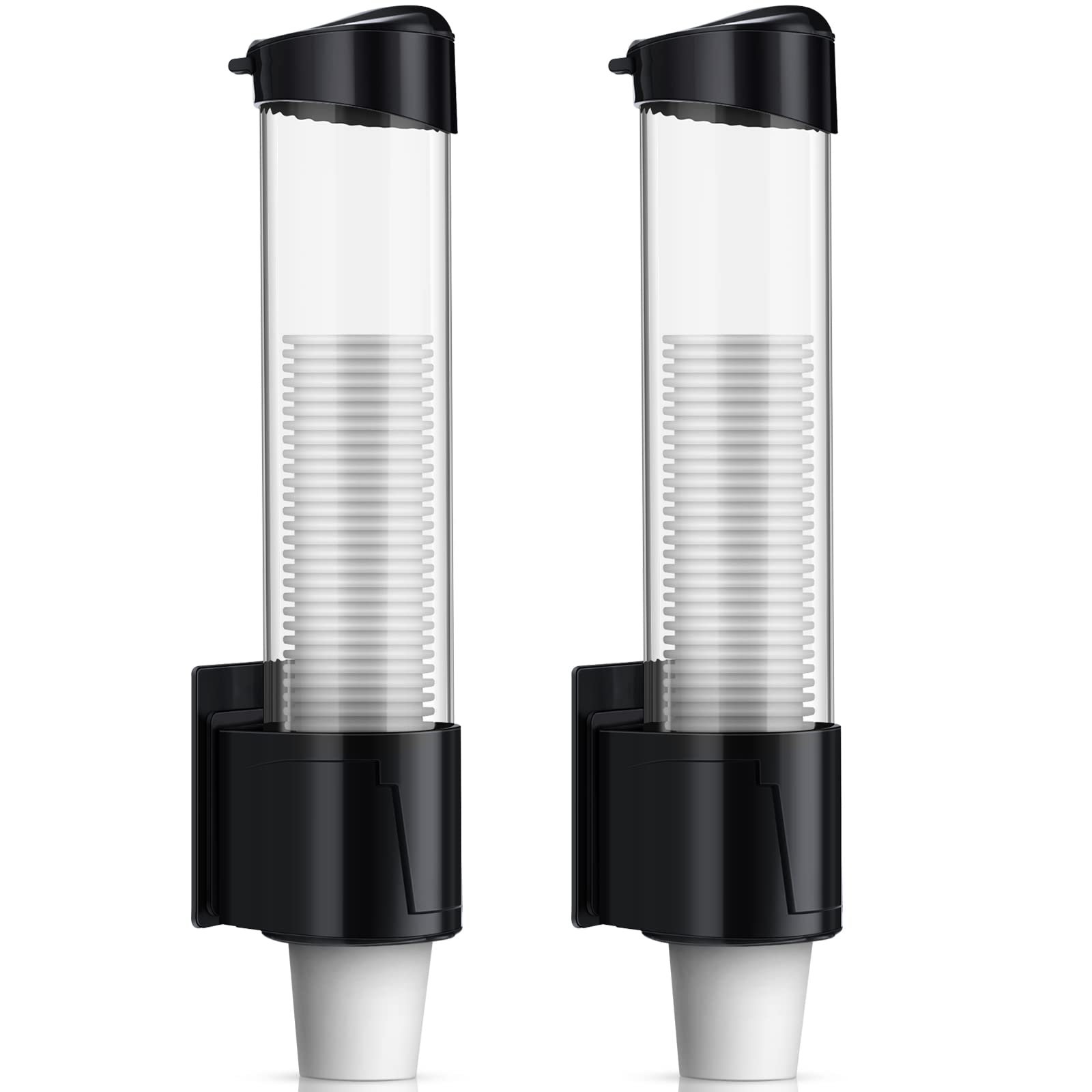 2 Pieces Cup Dispenser Pull Type Automatic Remover Cup Holder Fit 5 Oz To 7Oz Plastic Water Machine Cup Holder Wall Mount Bathro