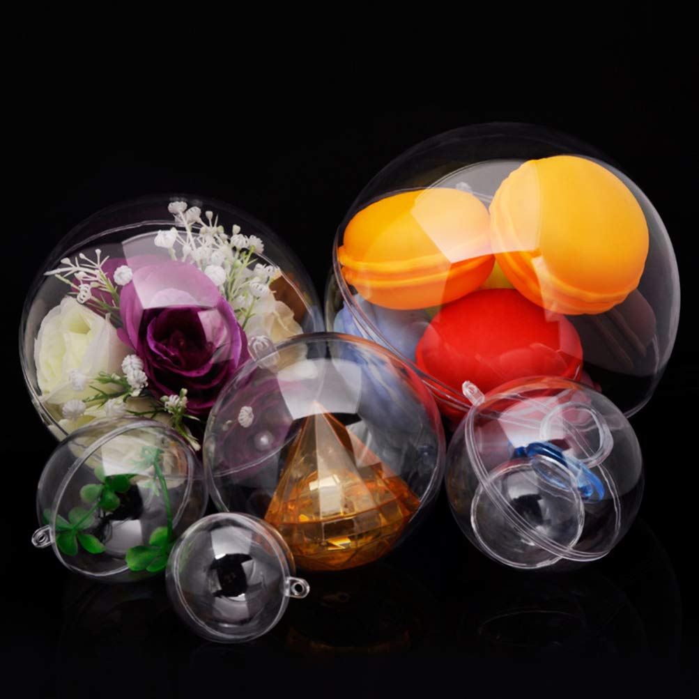 Vosarea Wedding Ornament Clear Plastic Fillable Christmas Ornaments Christmas Tree Decorations Ornaments DIY Crafts 8cm Yule Orn