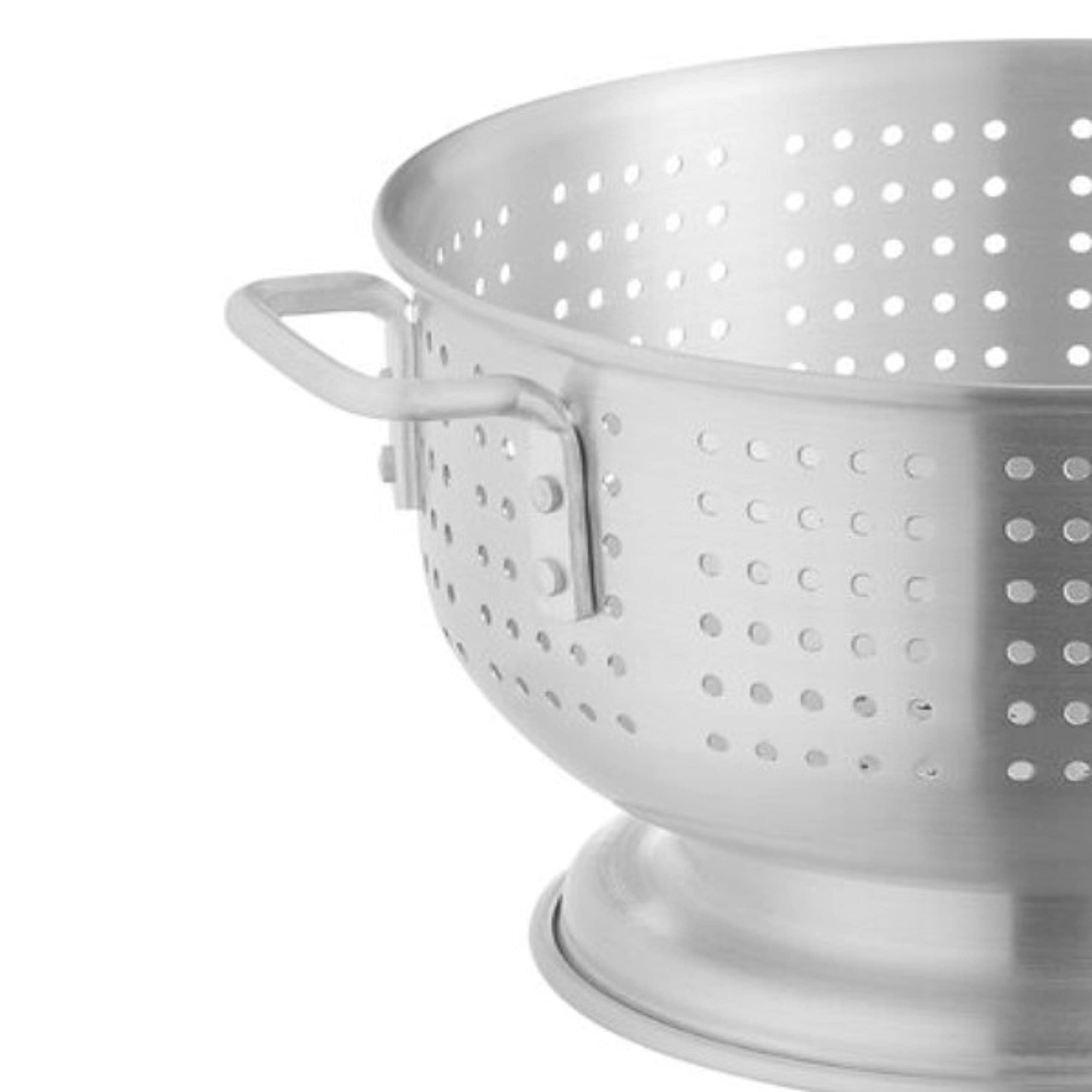 Truecraftware-12 Quart Heavy Duty Colander With Handles And Stable Base Aluminum- Pasta Spaghetti Berry Fruit Vegetable Kitchen
