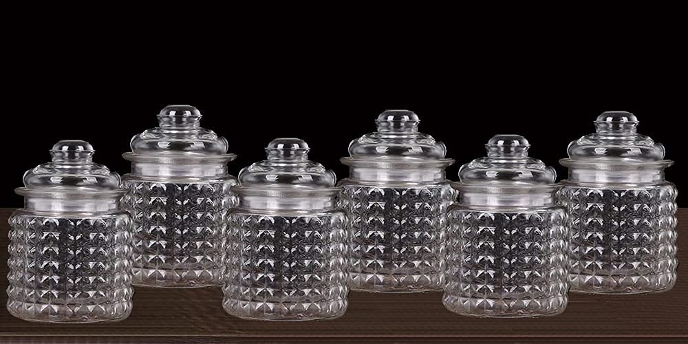 Dizgoy Storage Pop Glass Jar With Airtight Lid,Kitchen Food Cereal Containers, Canister Set Ideal For Flour, Pickle Masala, Jam,