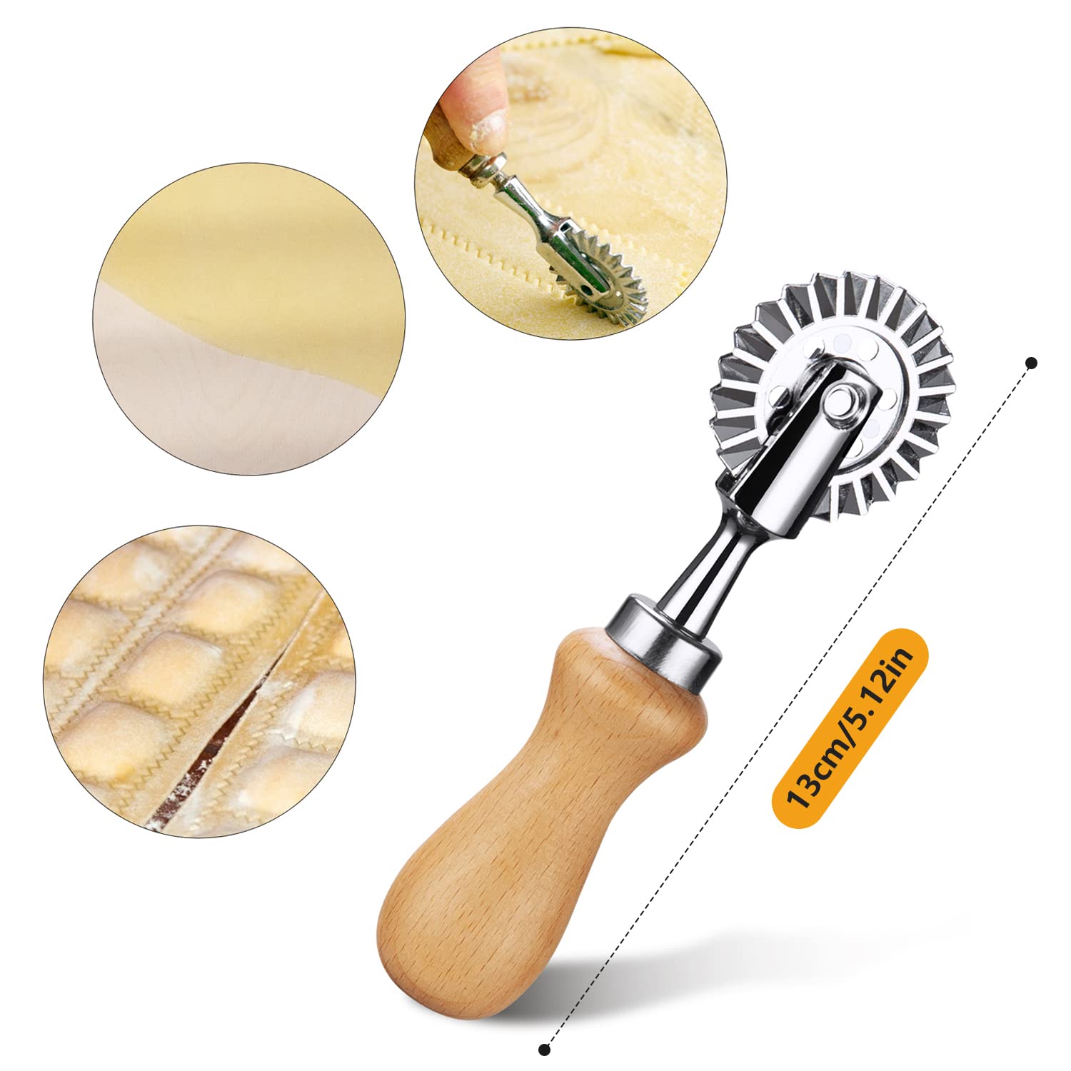 Fusiontec Pastry Wheel Cutter - Pasta Cutter Wheel - Ravioli Crimper Cutter Wheel For Home And Kitchen Use, 1.3Inch