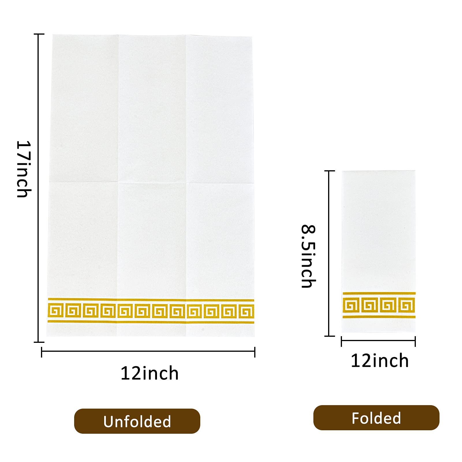LITOPAK 200 Pack Paper Hand Towels for Bathroom  Guest Towels Disposable  and Paper Napkins Disposable for the Bathroom  Kitchen  Wedding  Party  and Dinner. (Gold)