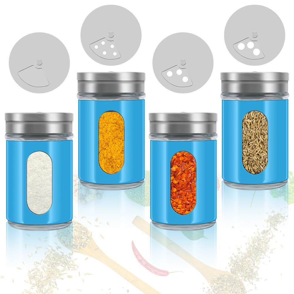 Accmor 2Pcs Salt And Pepper Shakers,Stainless Steel Shaker For Salt Powder Sugar Cinnamon Pepper, Spice Dispenser With Adjustabl